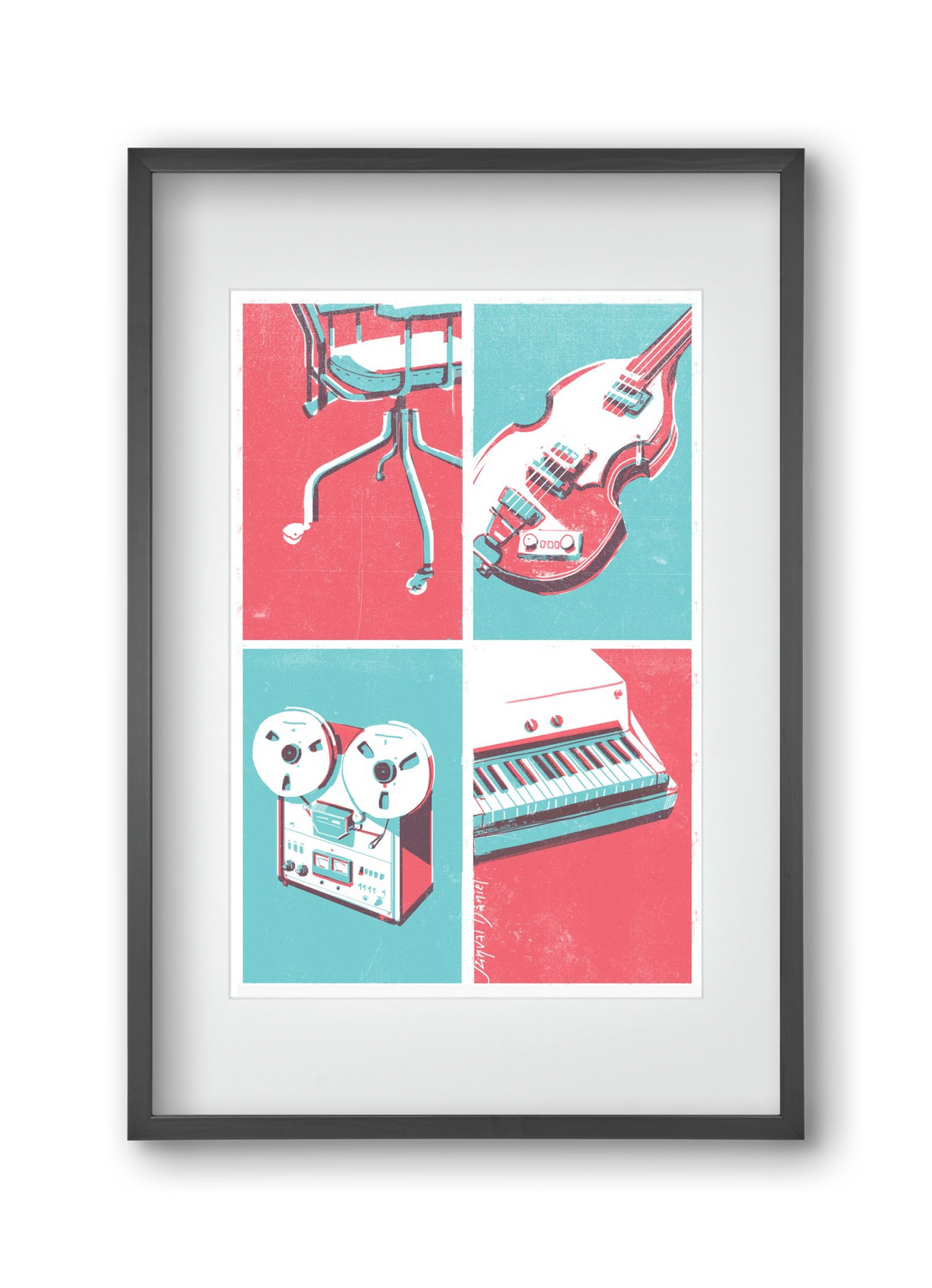 Music II., 30x45 cm (20x30 cm), Fekete keret, paszpartuval