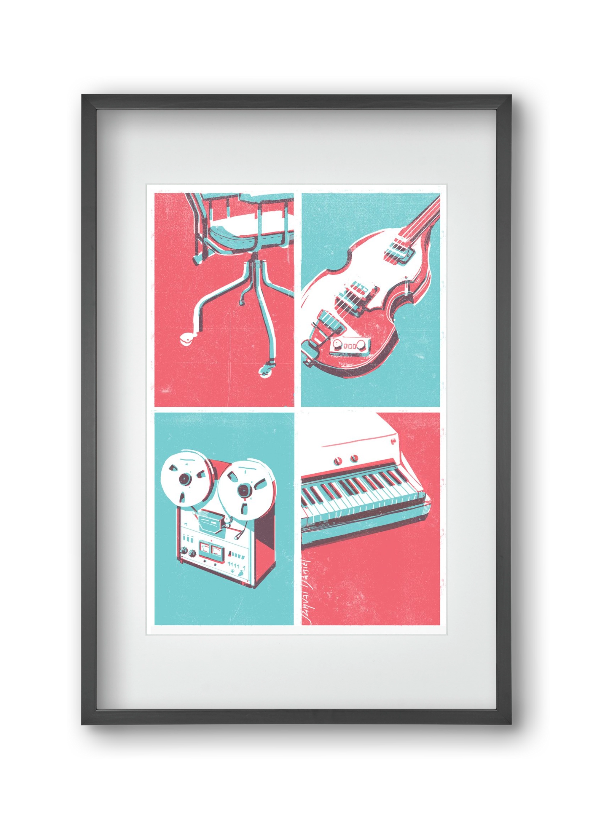 Music II., 30x45 cm (20x30 cm), Fekete keret, paszpartuval