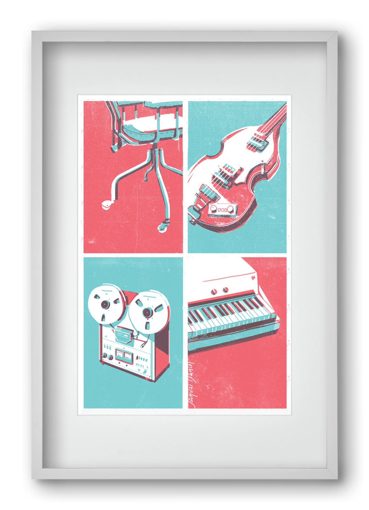 Music II., 40x60 cm (30x45 cm), Fehér keret, paszpartuval