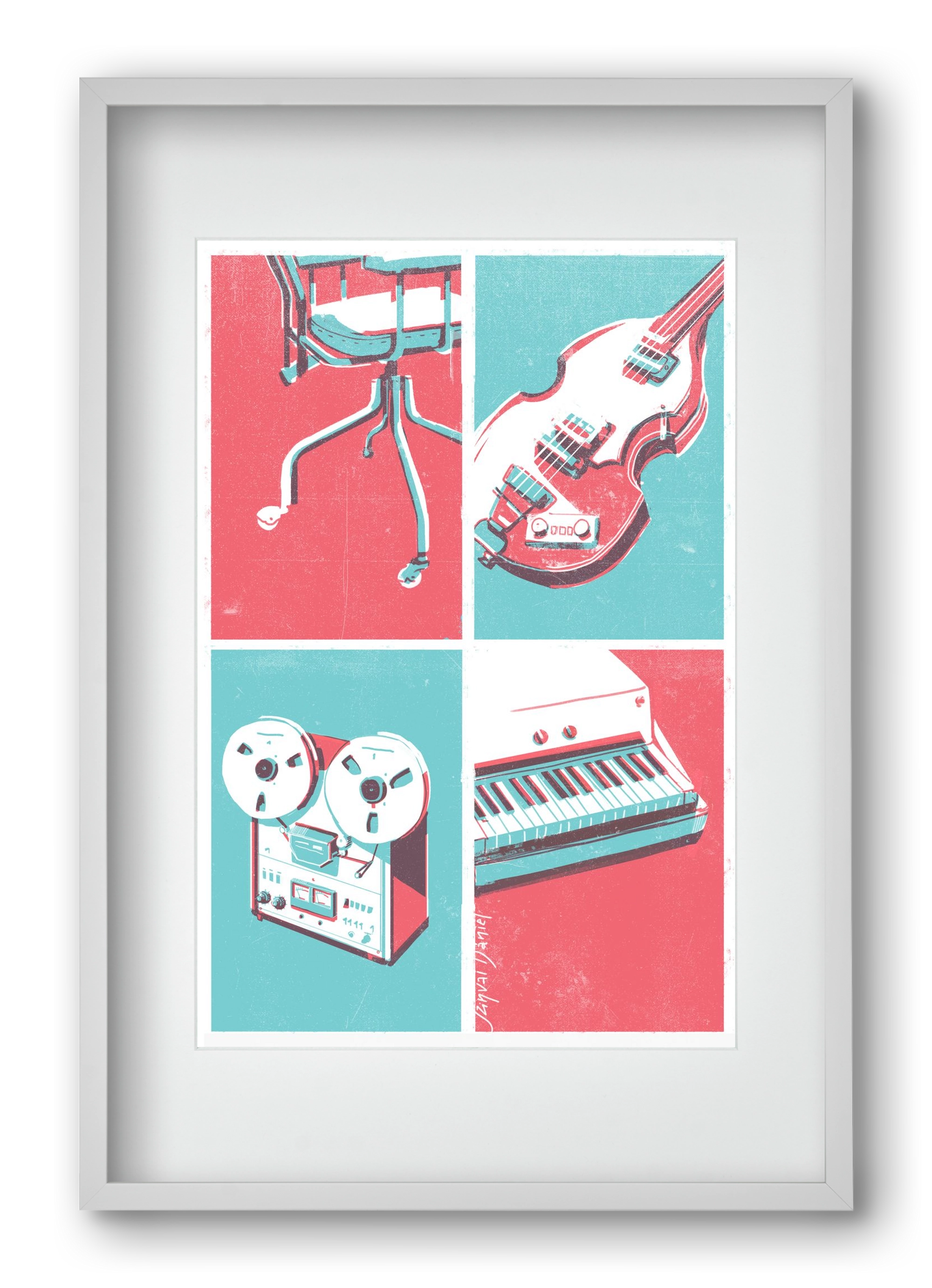 Music II., 40x60 cm (30x45 cm), Fehér keret, paszpartuval