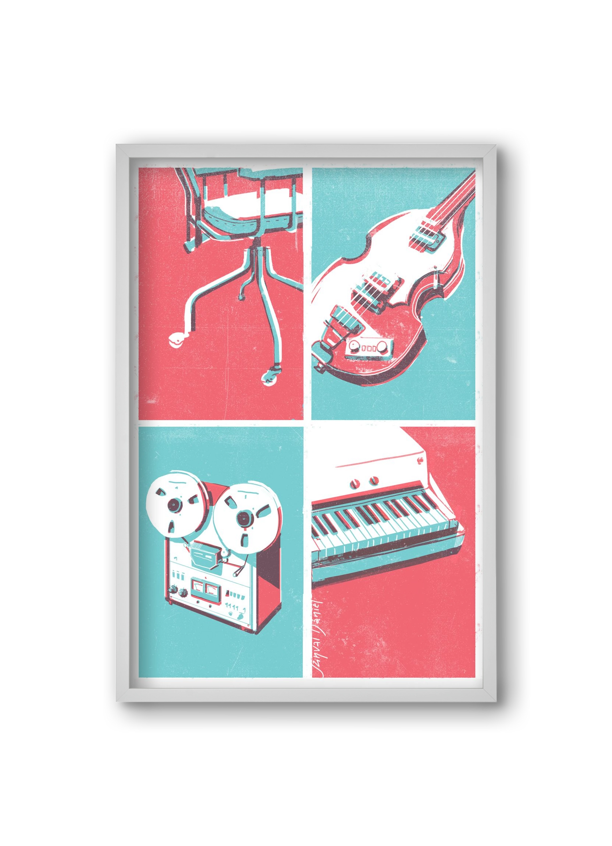 Music II., 20x30 cm (20x30 cm), Fehér keret