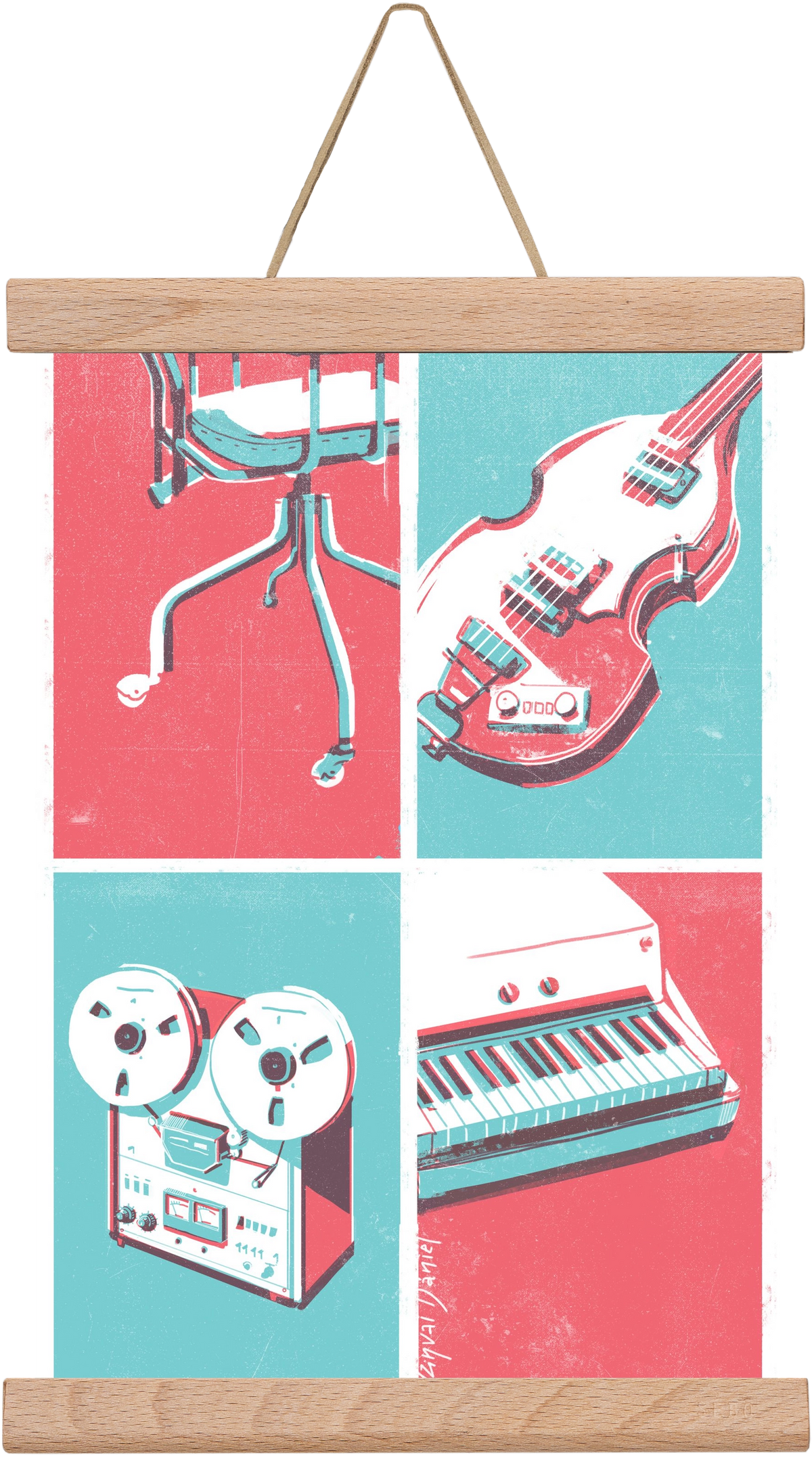 Music II., 20x30 cm (20x30 cm), Tölgy akasztó