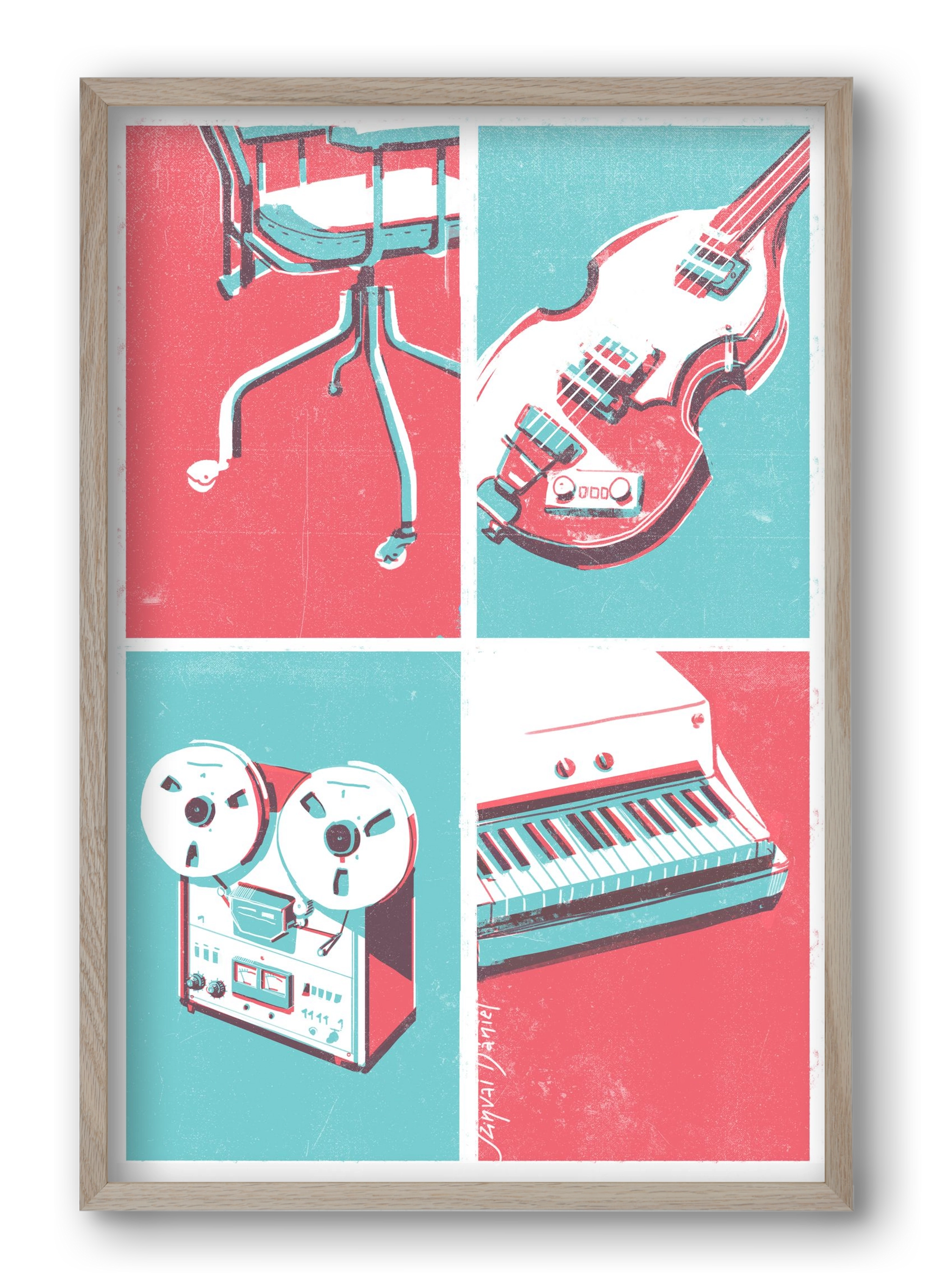 Music II., 40x60 cm (40x60 cm), Tölgy keret