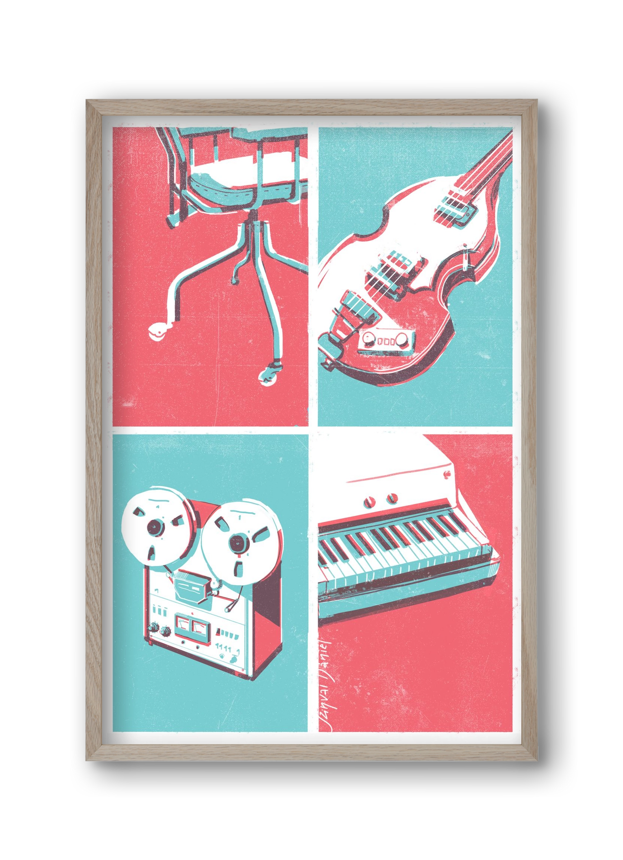 Music II., 30x45 cm (30x45 cm), Tölgy keret