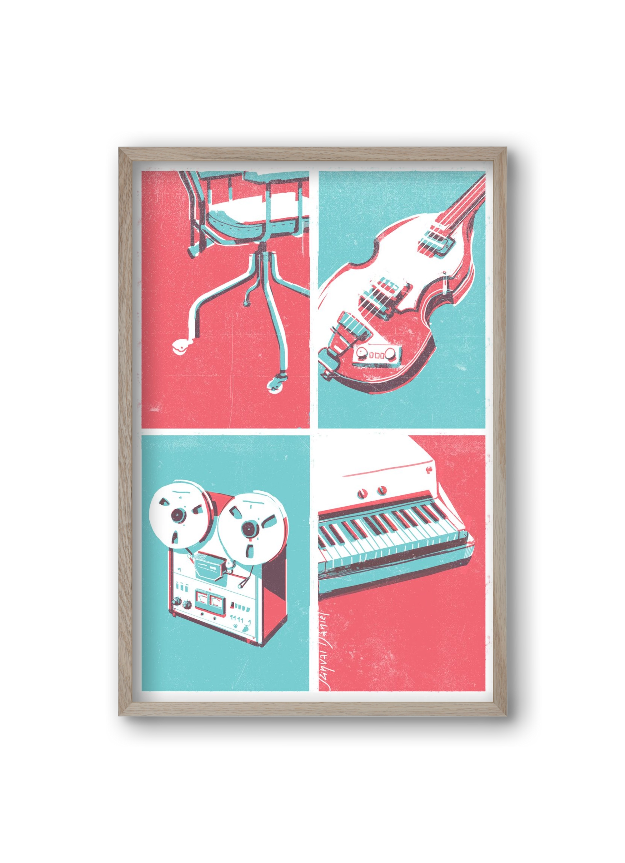 Music II., 20x30 cm (20x30 cm), Tölgy keret