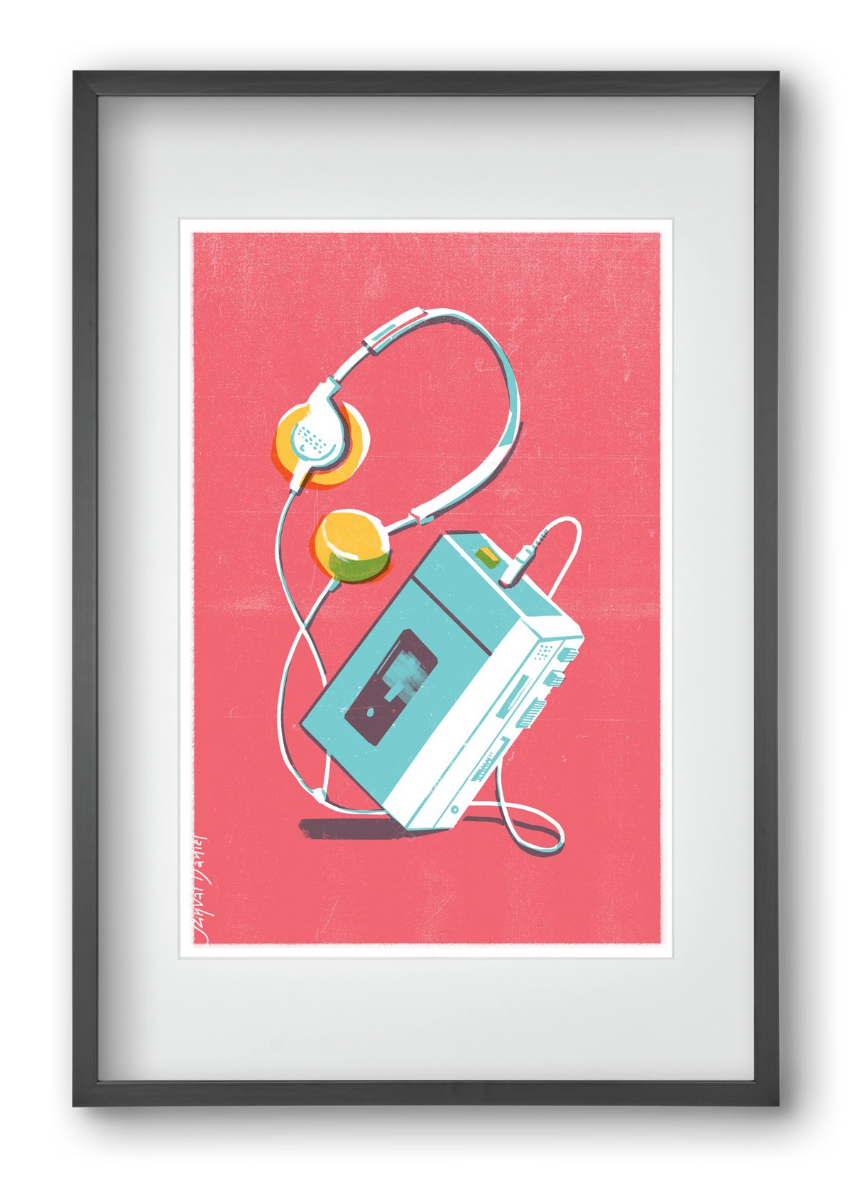 Walkman, 40x60 cm (30x45 cm), Fekete keret, paszpartuval