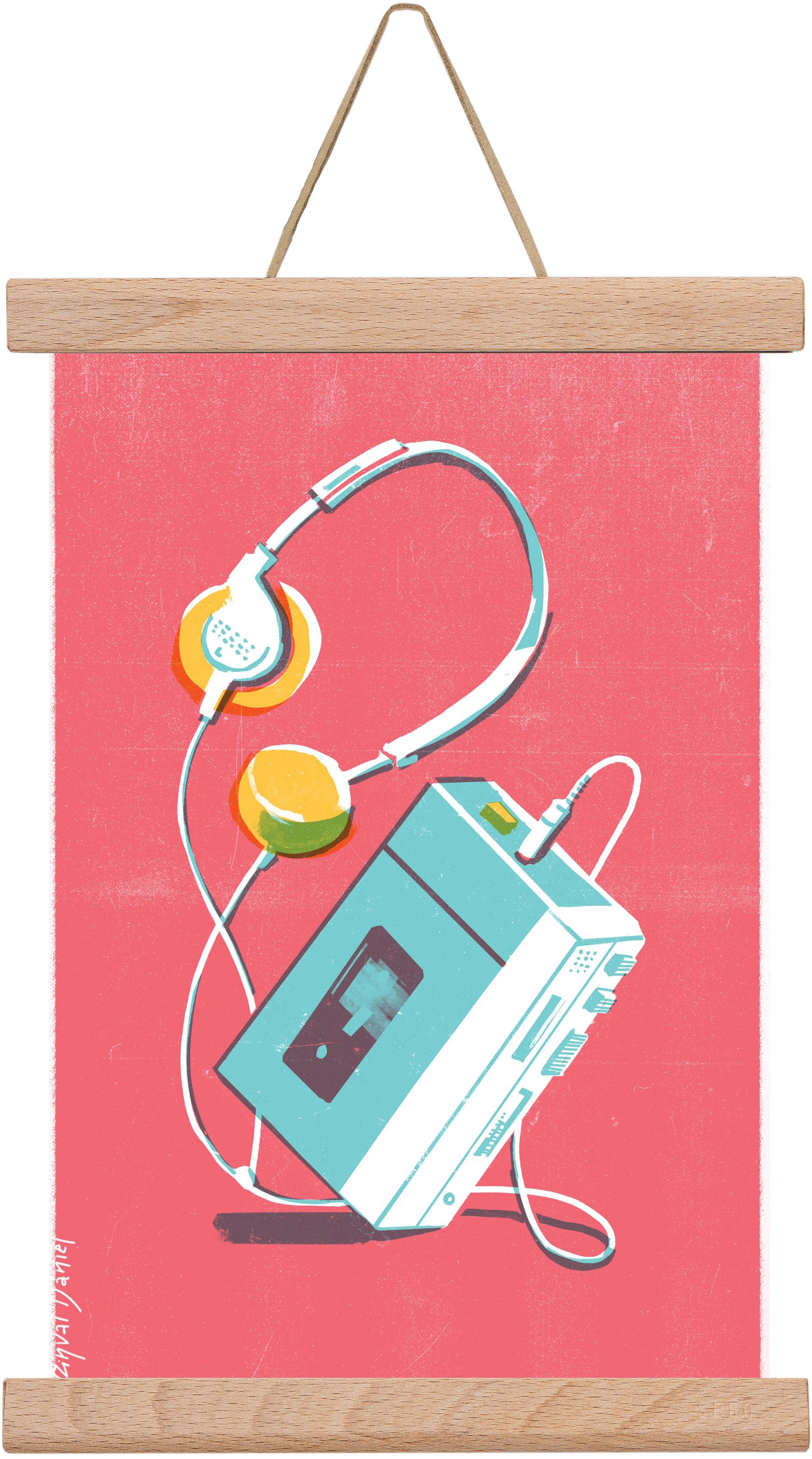 Walkman, 20x30 cm (20x30 cm), Tölgy akasztó