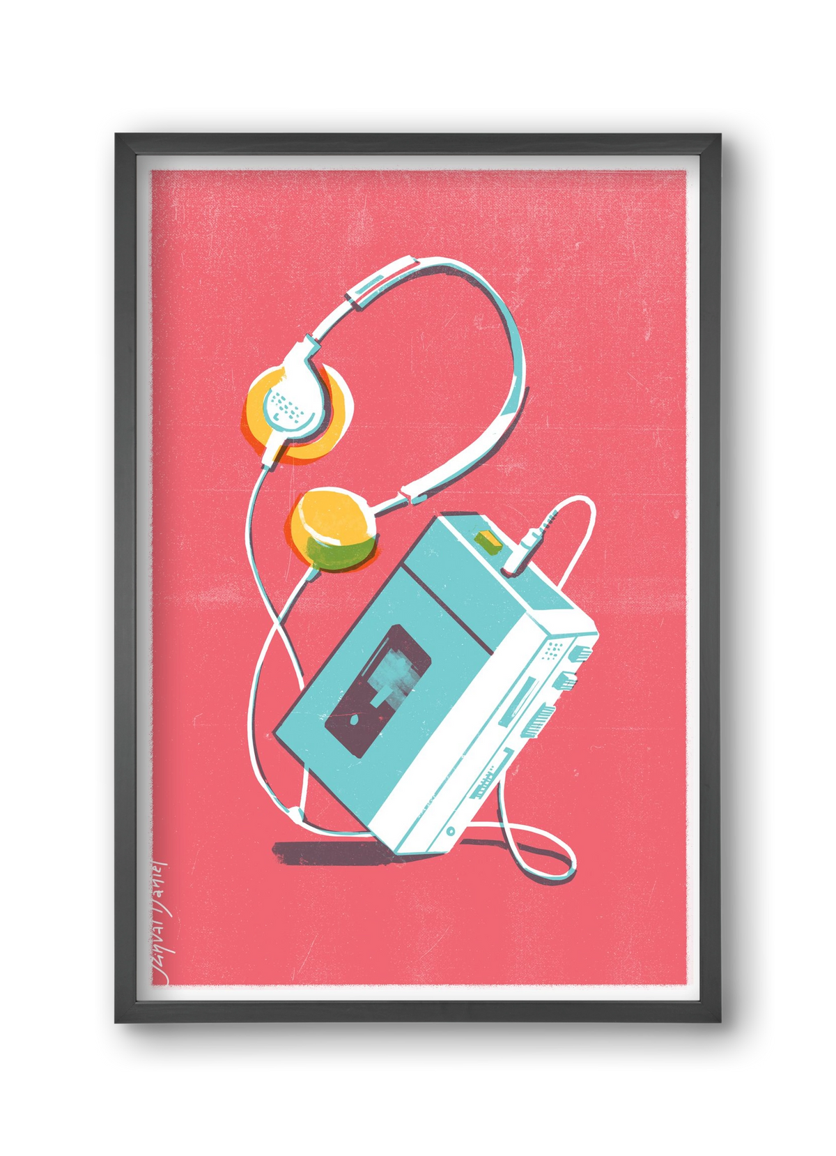 Walkman, 30x45 cm (30x45 cm), Fekete keret