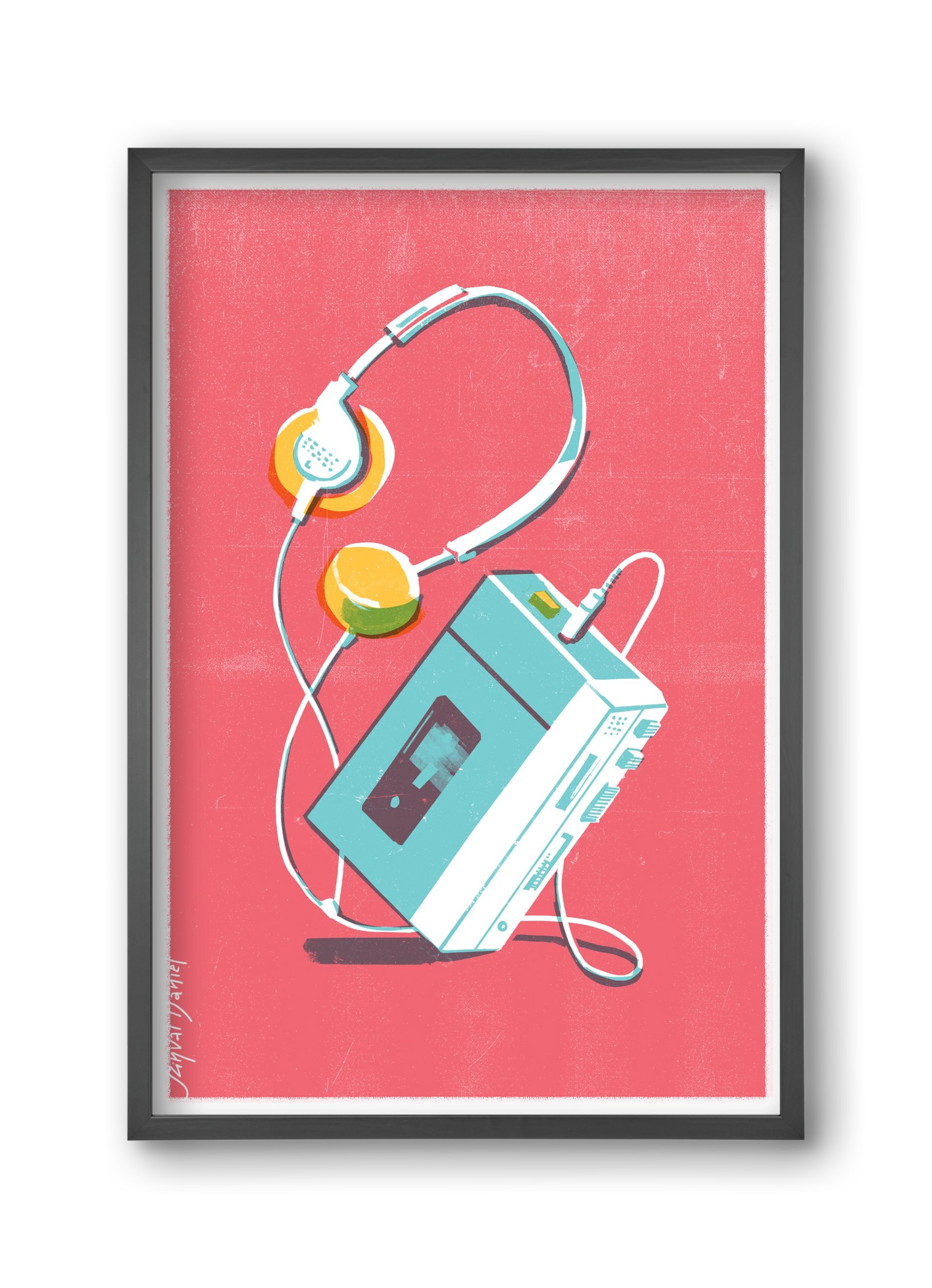 Walkman, 30x45 cm (30x45 cm), Fekete keret