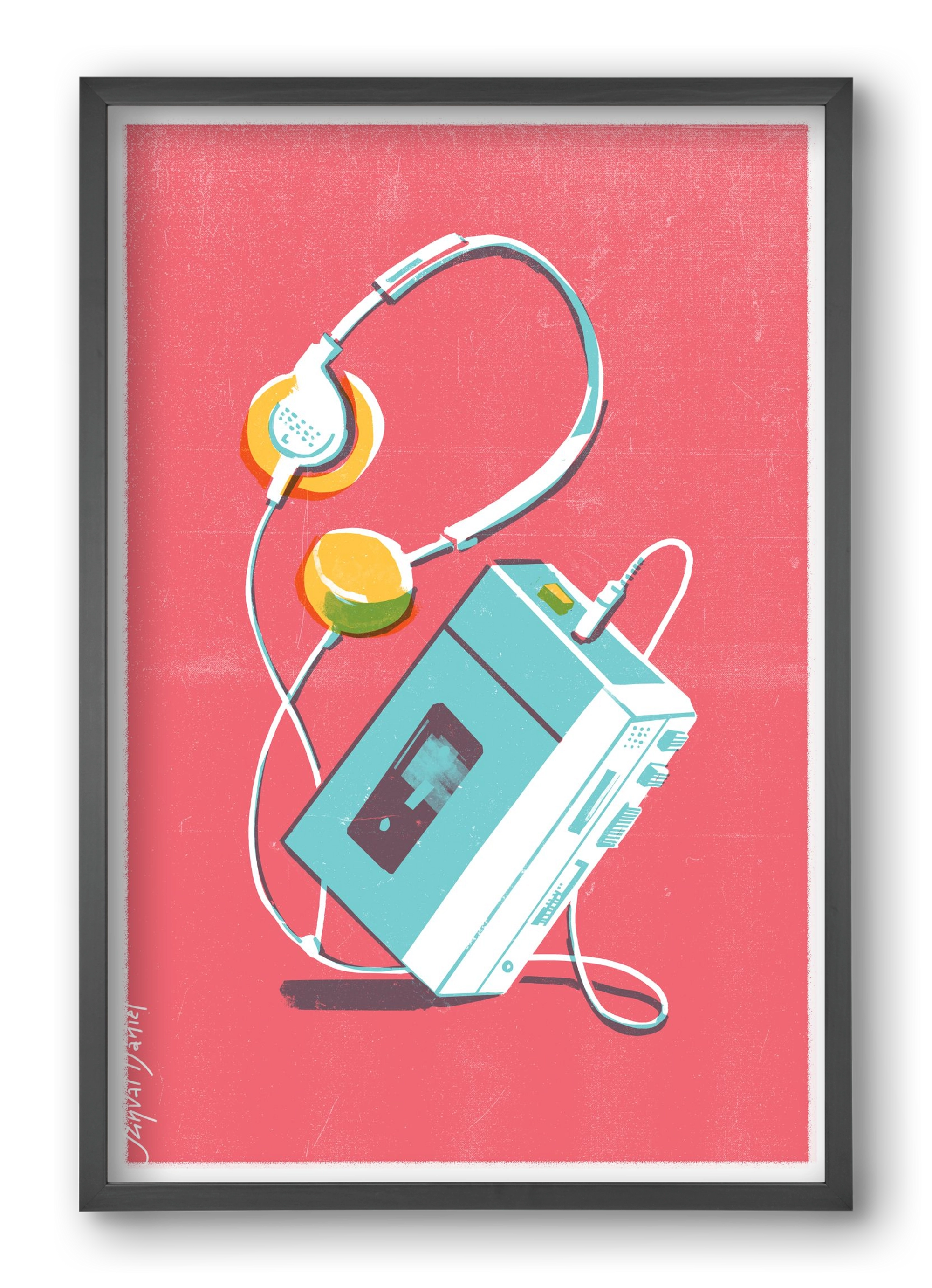 Walkman, 40x60 cm (40x60 cm), Fekete keret