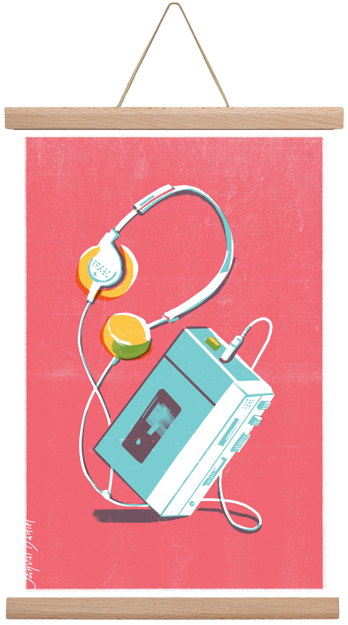 Walkman, 30x45 cm (30x45 cm), Tölgy akasztó