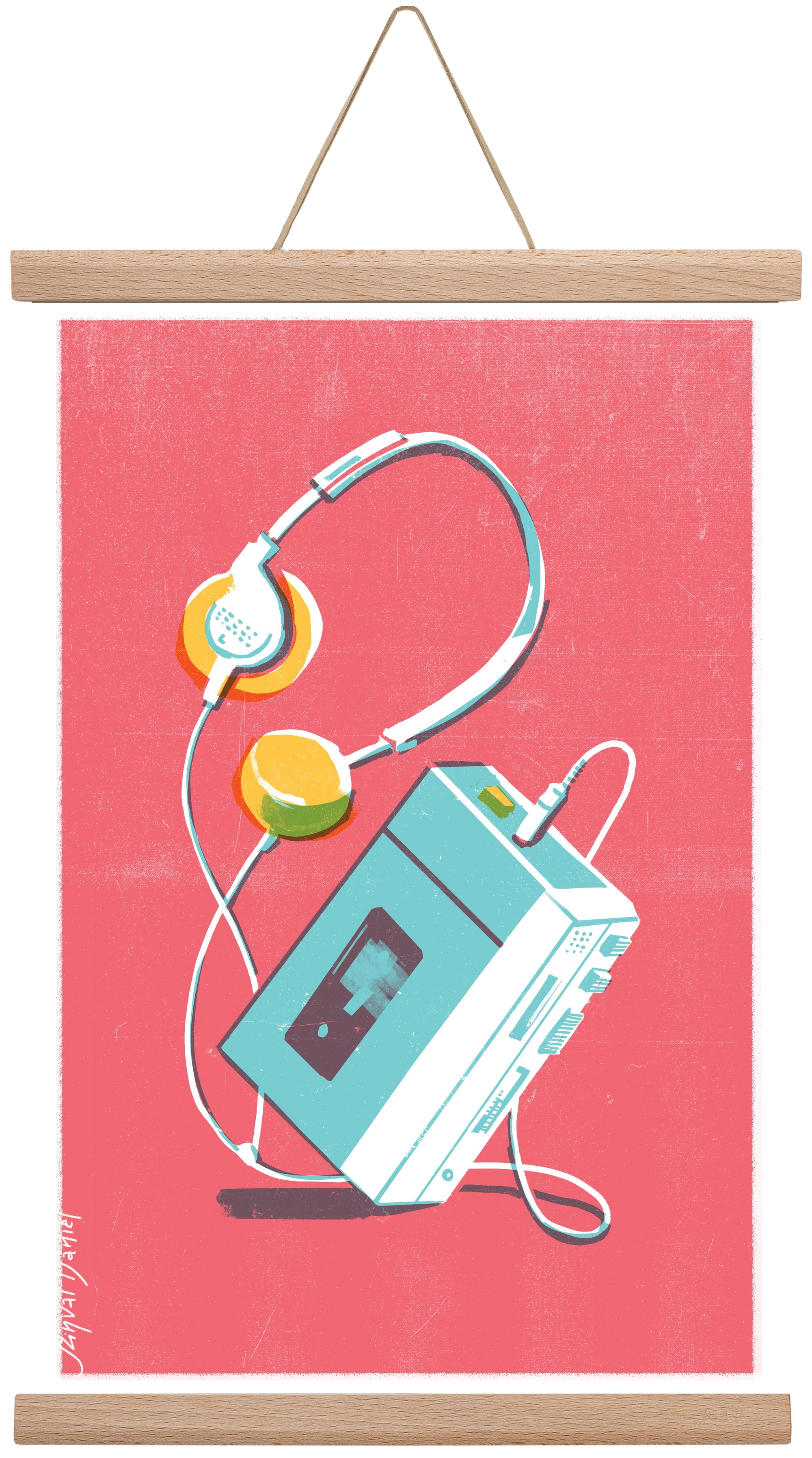 Walkman, 30x45 cm (30x45 cm), Tölgy akasztó