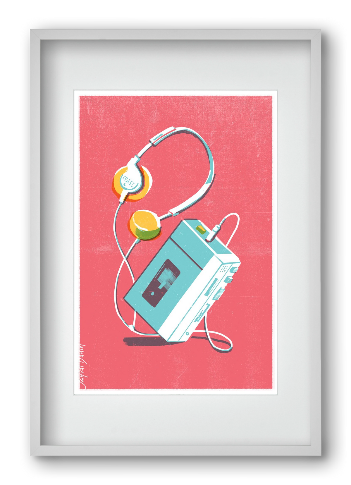 Walkman, 40x60 cm (30x45 cm), Fehér keret, paszpartuval