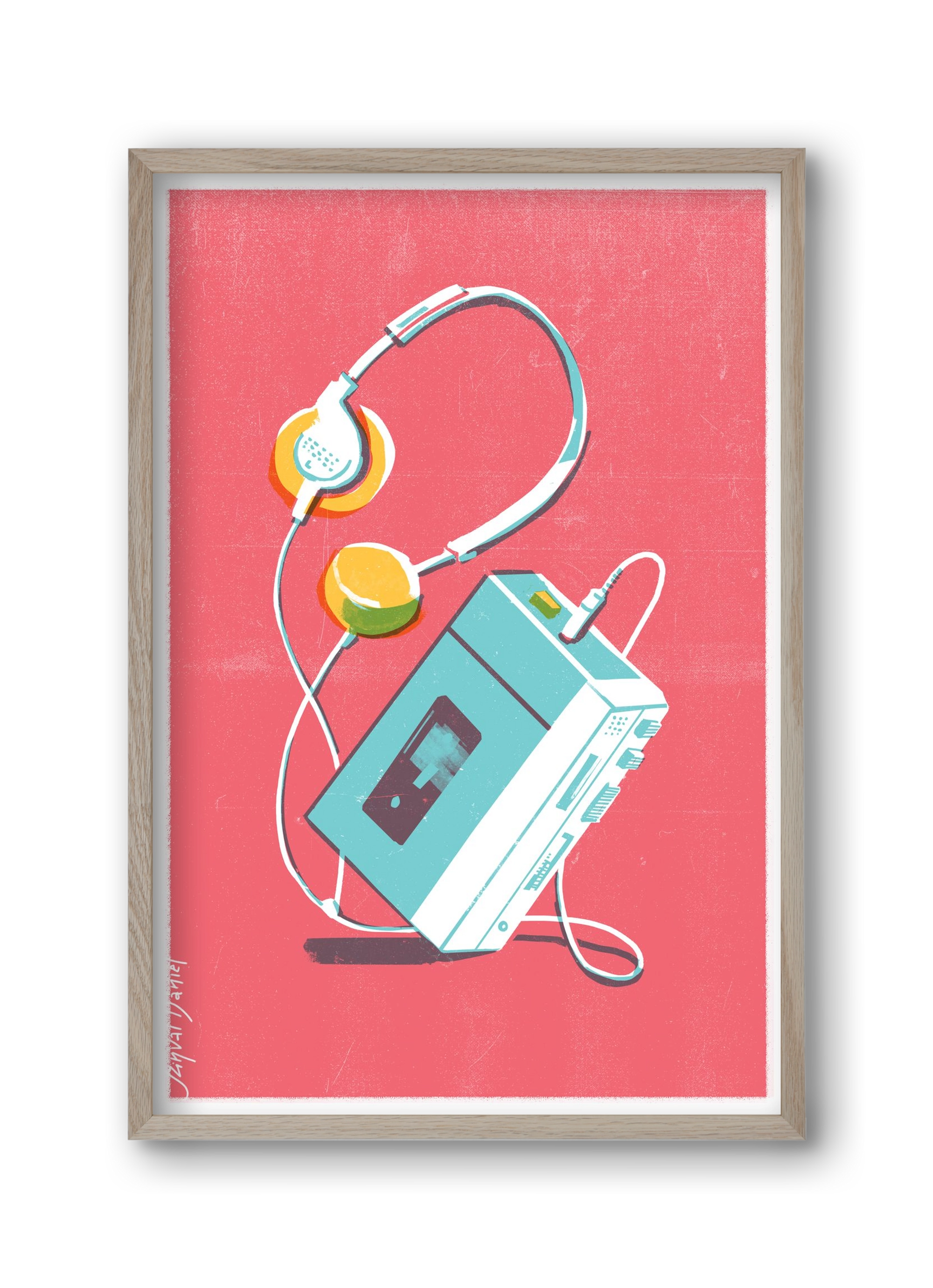 Walkman, 30x45 cm (30x45 cm), Tölgy keret
