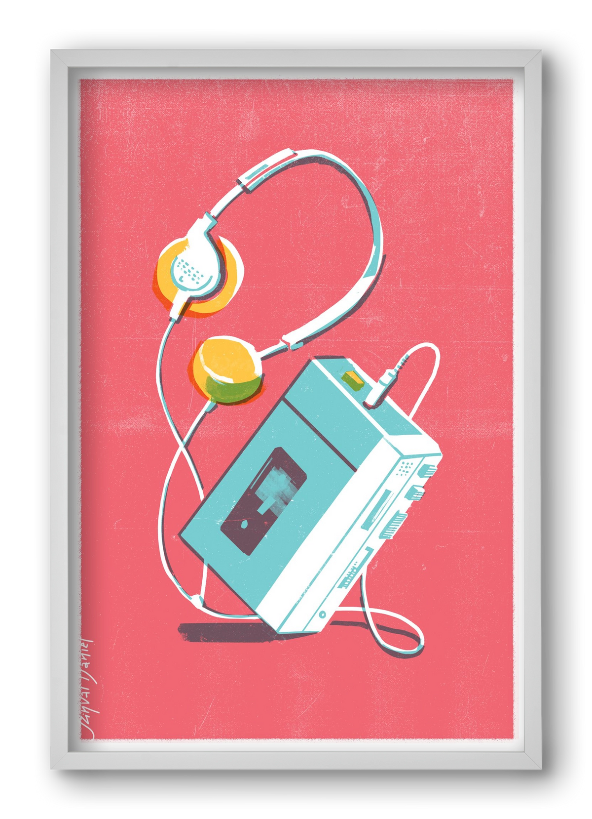 Walkman, 40x60 cm (40x60 cm), Fehér keret