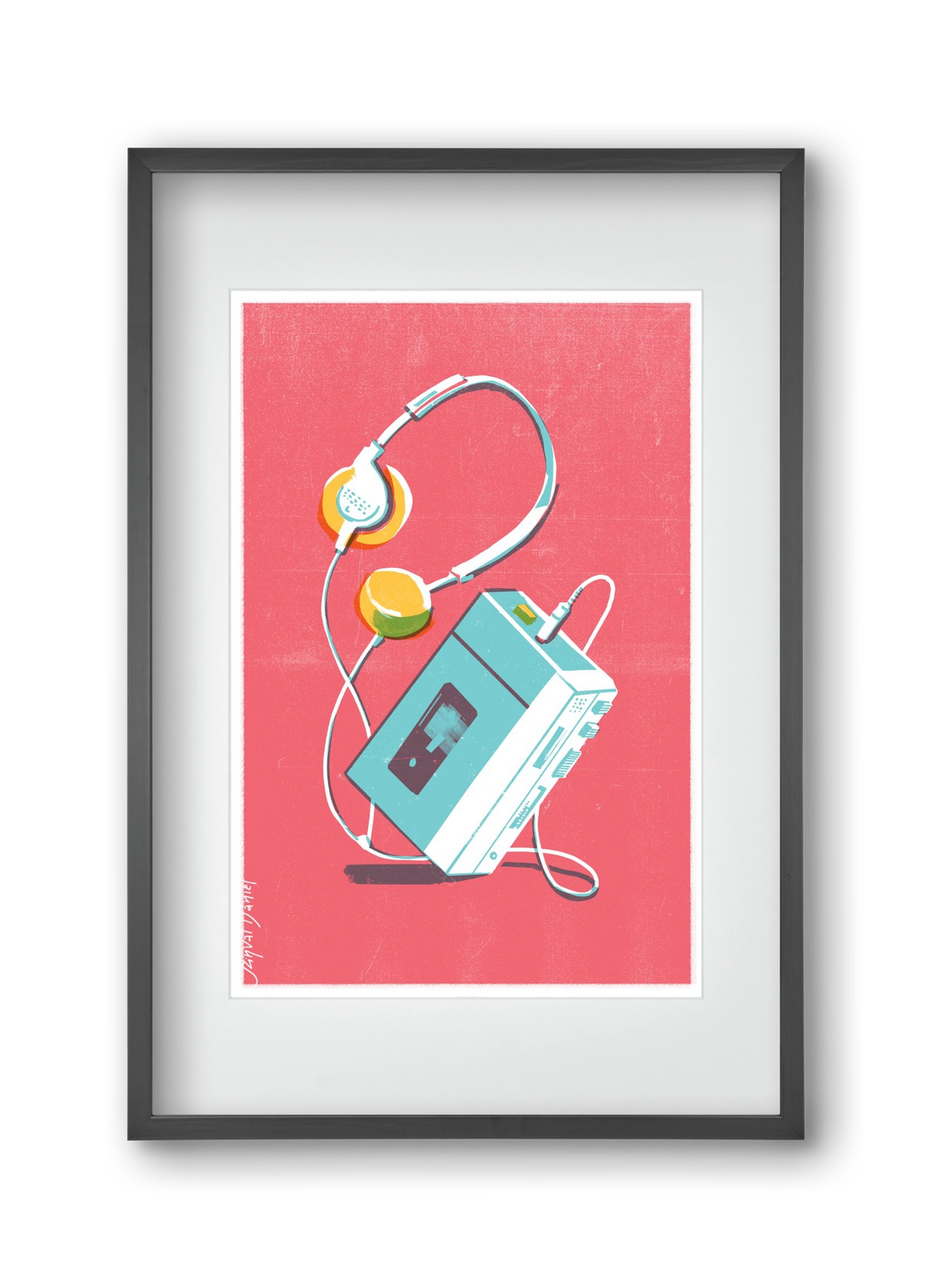 Walkman, 30x45 cm (20x30 cm), Fekete keret, paszpartuval