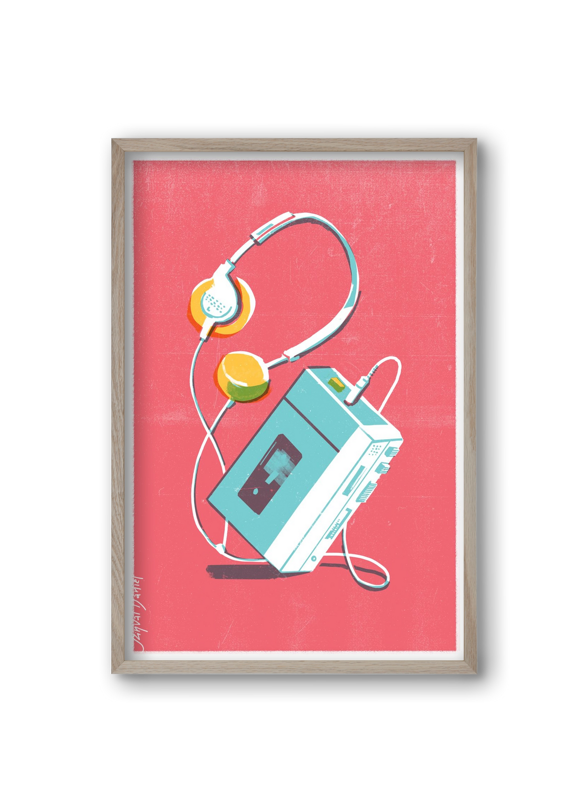 Walkman, 20x30 cm (20x30 cm), Tölgy keret
