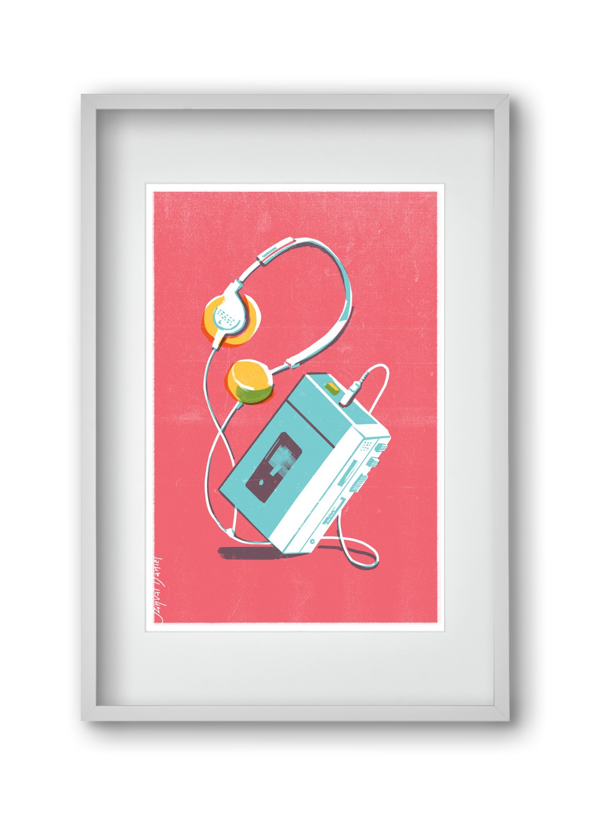Walkman, 30x45 cm (20x30 cm), Fehér keret, paszpartuval