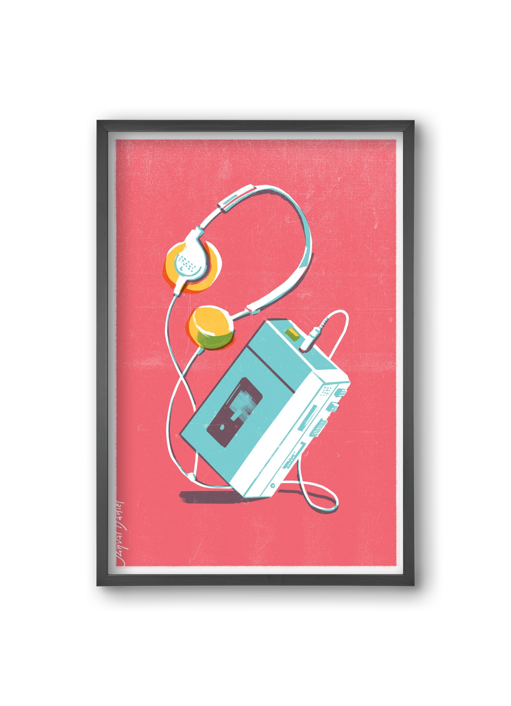 Walkman, 20x30 cm (20x30 cm), Fekete keret