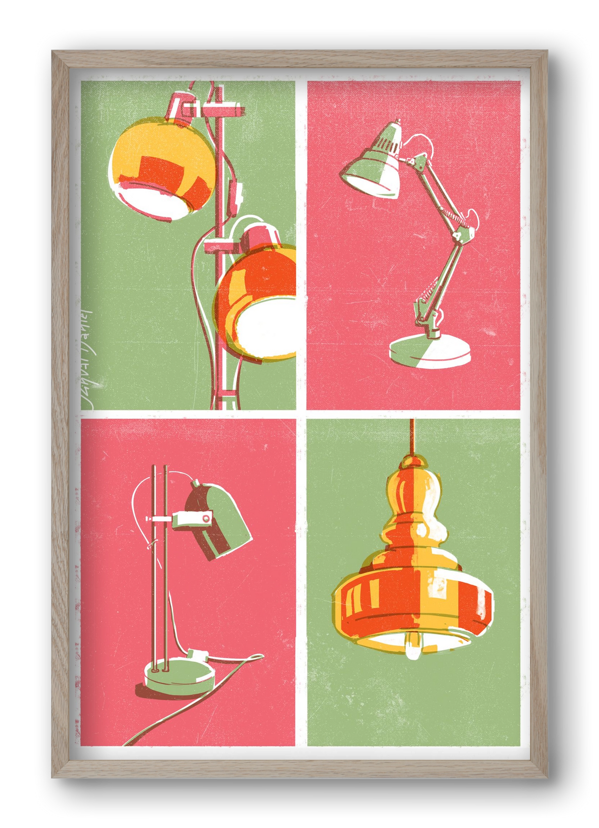 Lights, 40x60 cm (40x60 cm), Tölgy keret