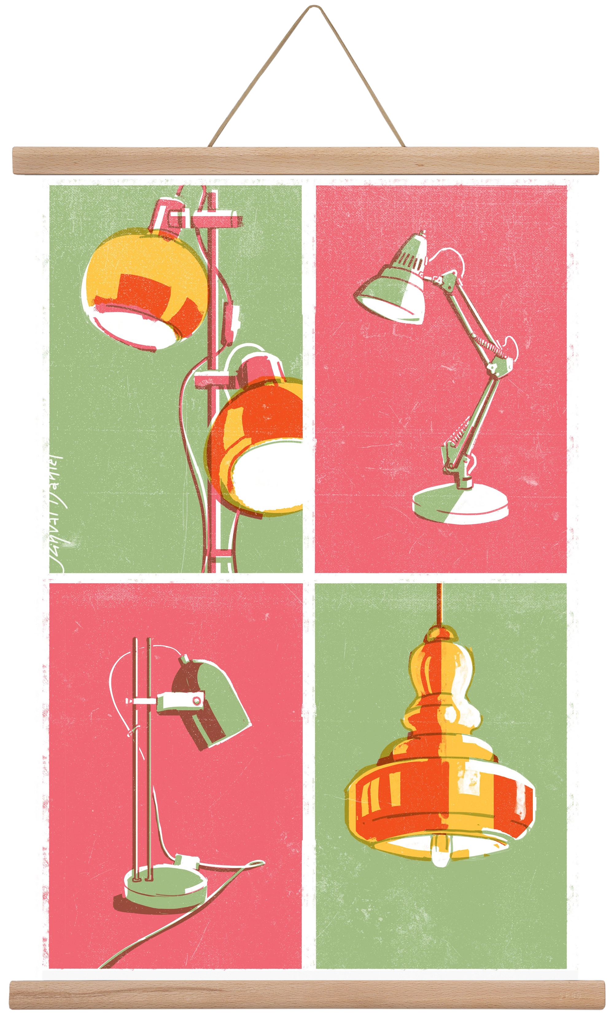 Lights, 40x60 cm (40x60 cm), Tölgy akasztó