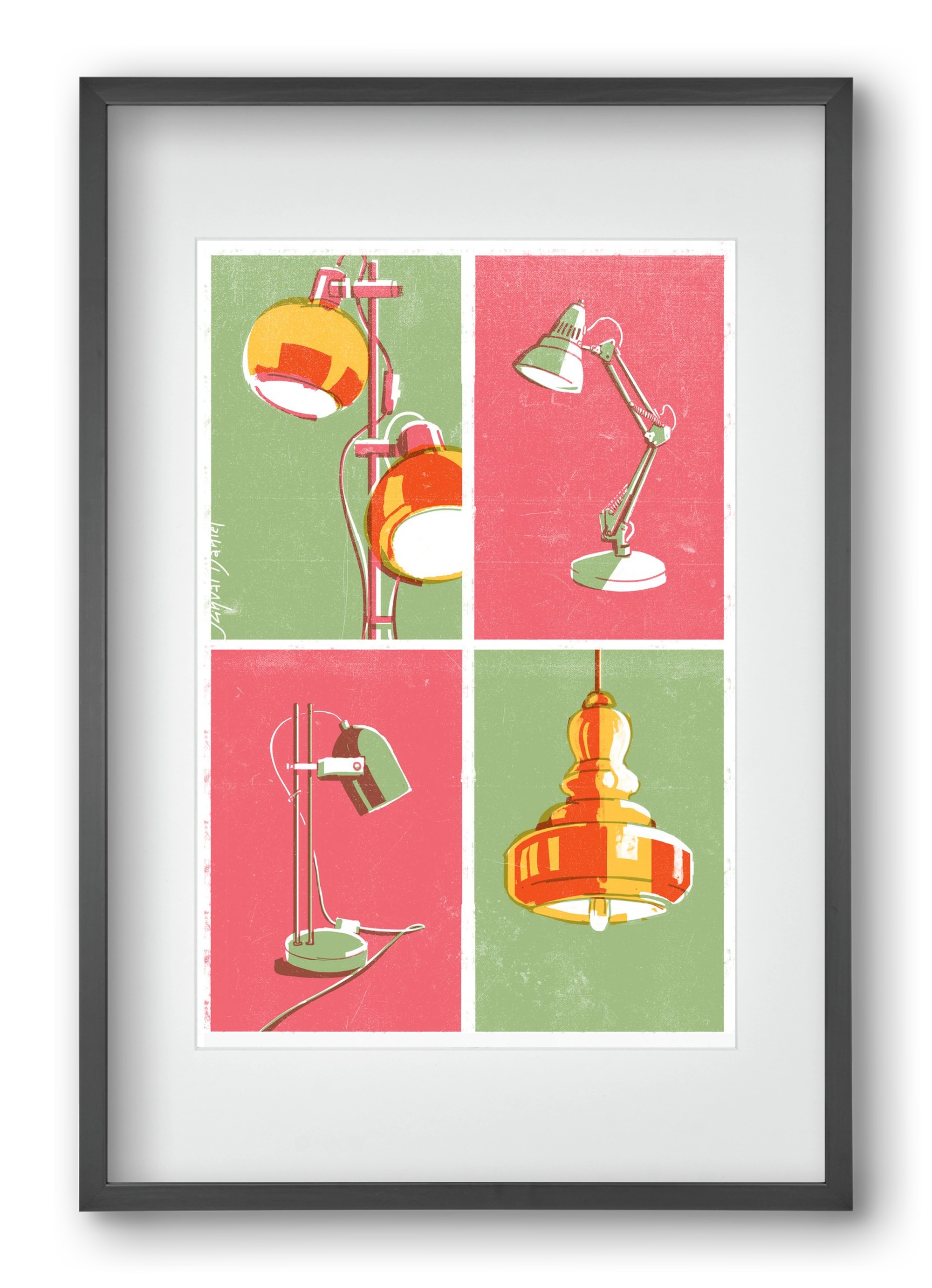 Lights, 40x60 cm (30x45 cm), Fekete keret, paszpartuval