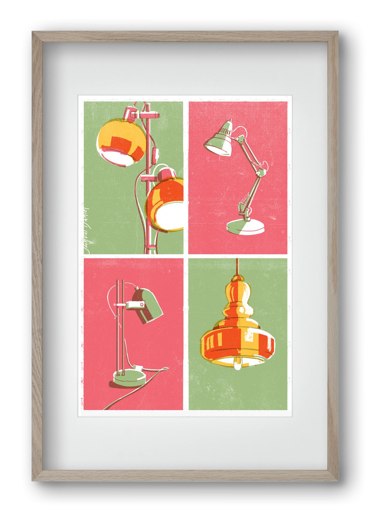 Lights, 40x60 cm (30x45 cm), Tölgy keret, paszpartuval