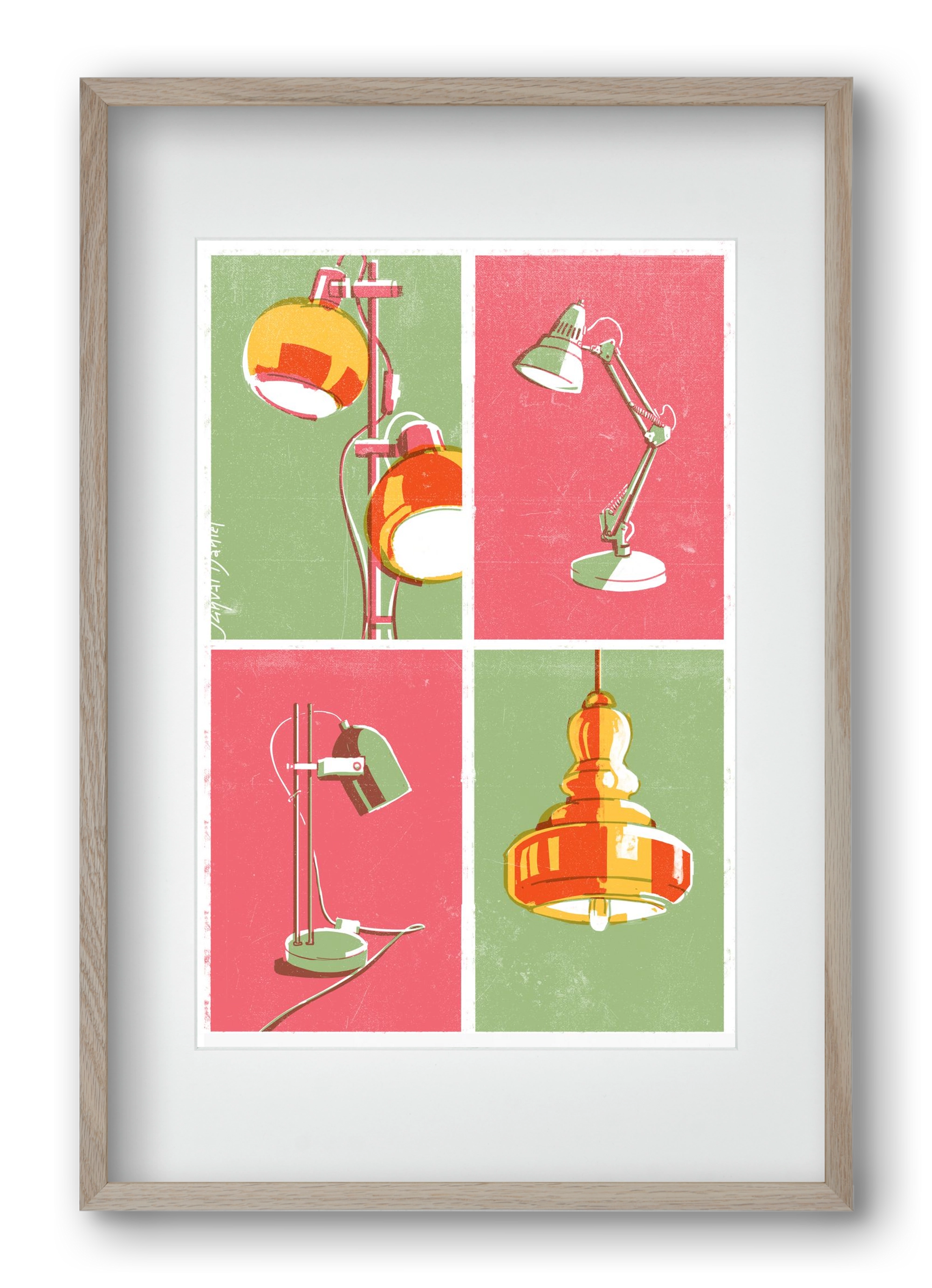 Lights, 40x60 cm (30x45 cm), Tölgy keret, paszpartuval