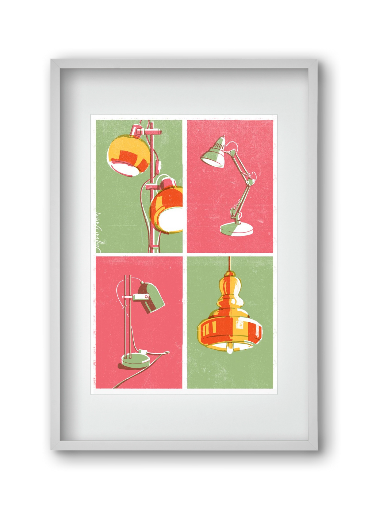 Lights, 30x45 cm (20x30 cm), Fehér keret, paszpartuval