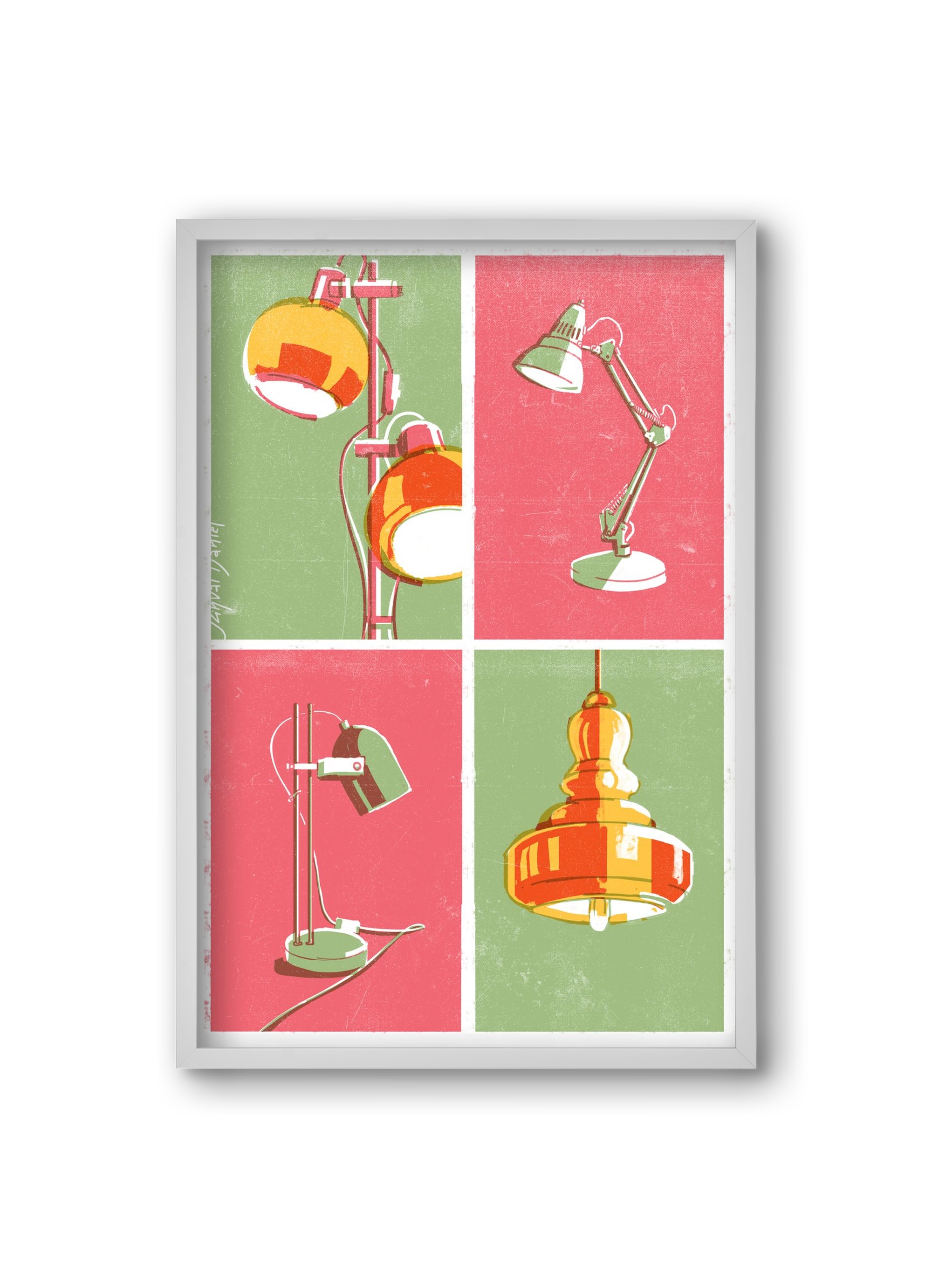 Lights, 20x30 cm (20x30 cm), Fehér keret