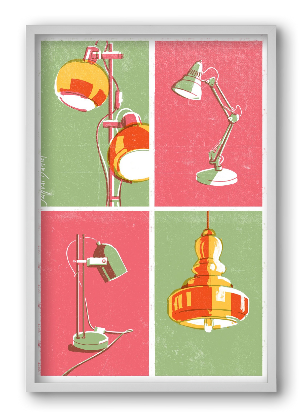 Lights, 40x60 cm (40x60 cm), Fehér keret