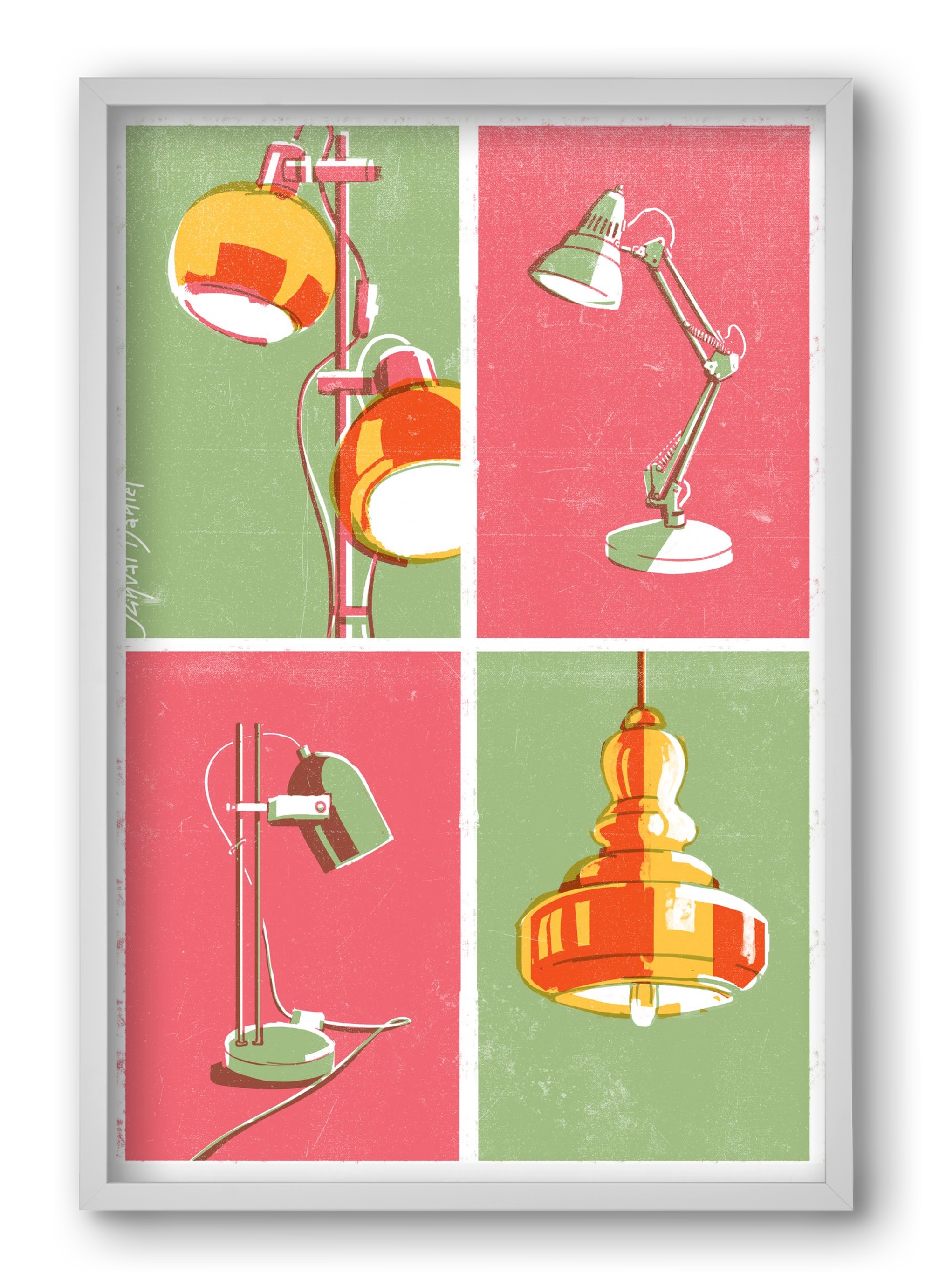 Lights, 40x60 cm (40x60 cm), Fehér keret