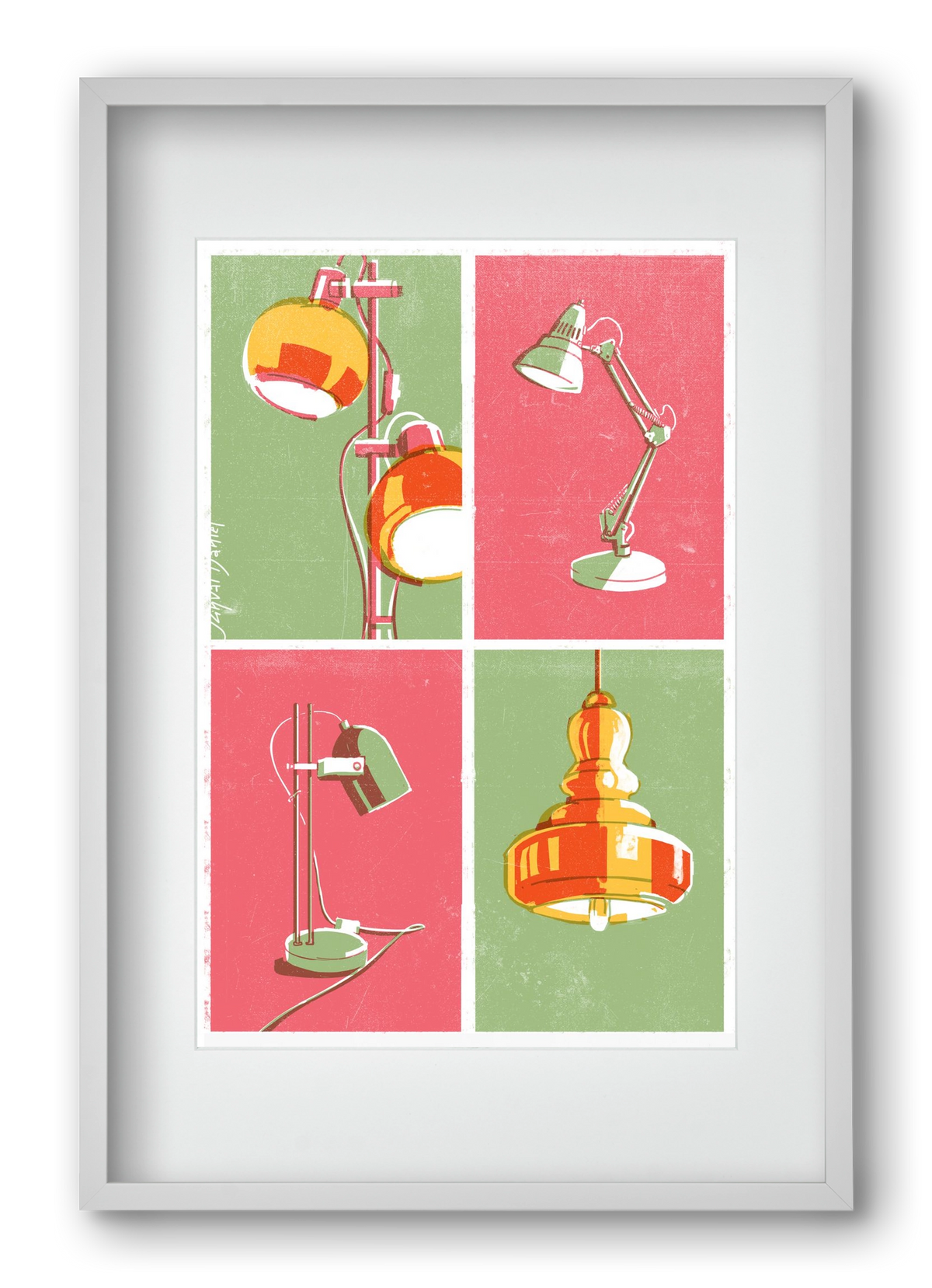 Lights, 40x60 cm (30x45 cm), Fehér keret, paszpartuval