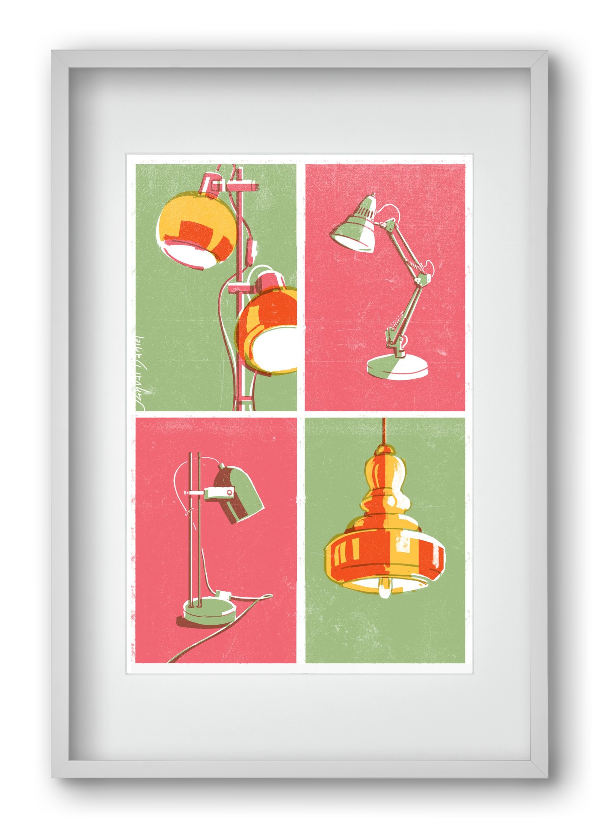 Lights, 40x60 cm (30x45 cm), Fehér keret, paszpartuval