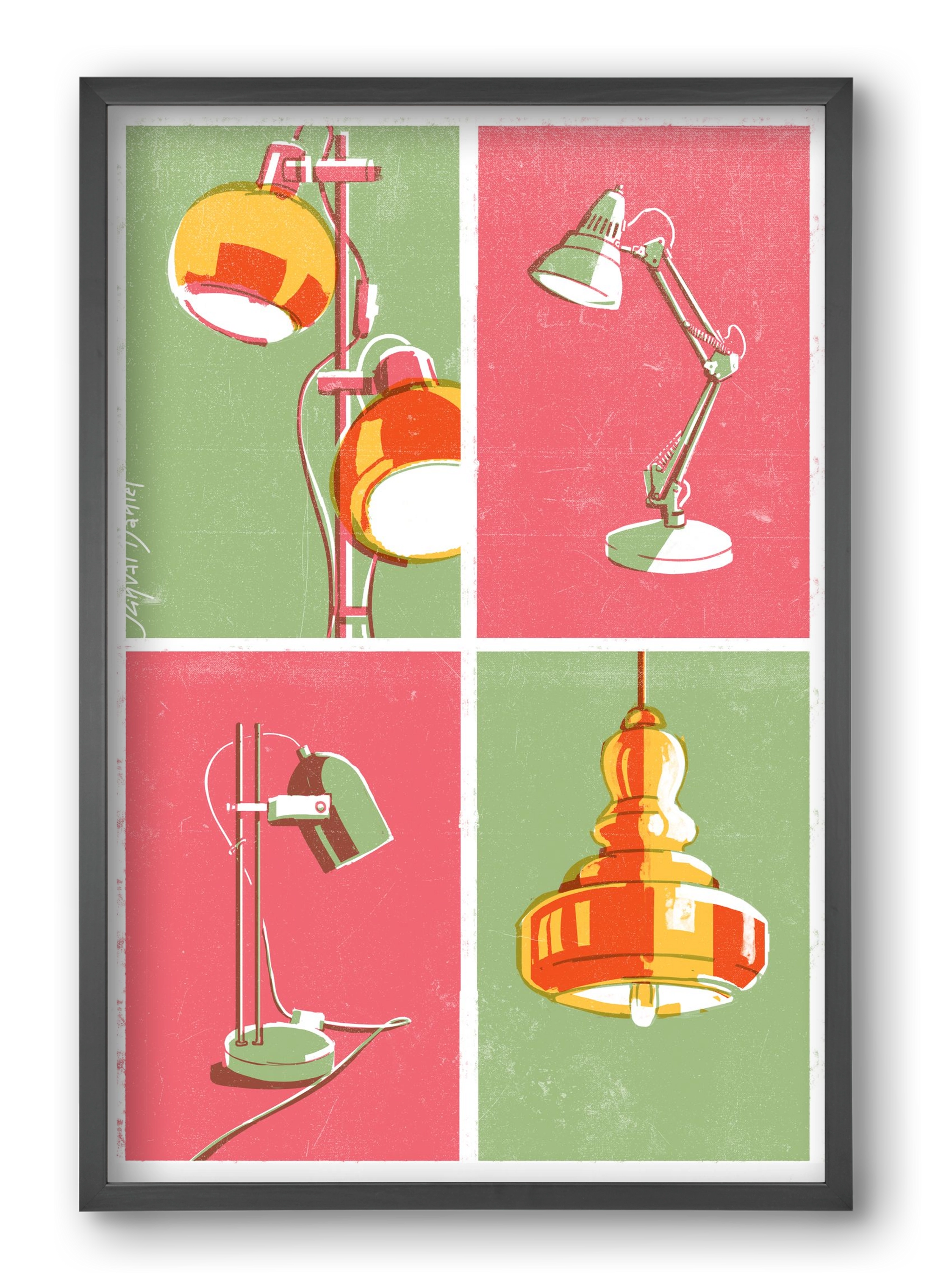 Lights, 40x60 cm (40x60 cm), Fekete keret