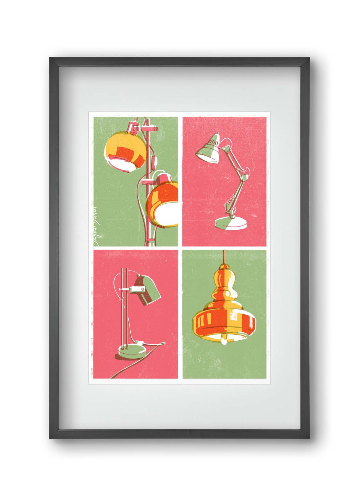 Lights, 30x45 cm (20x30 cm), Fekete keret, paszpartuval