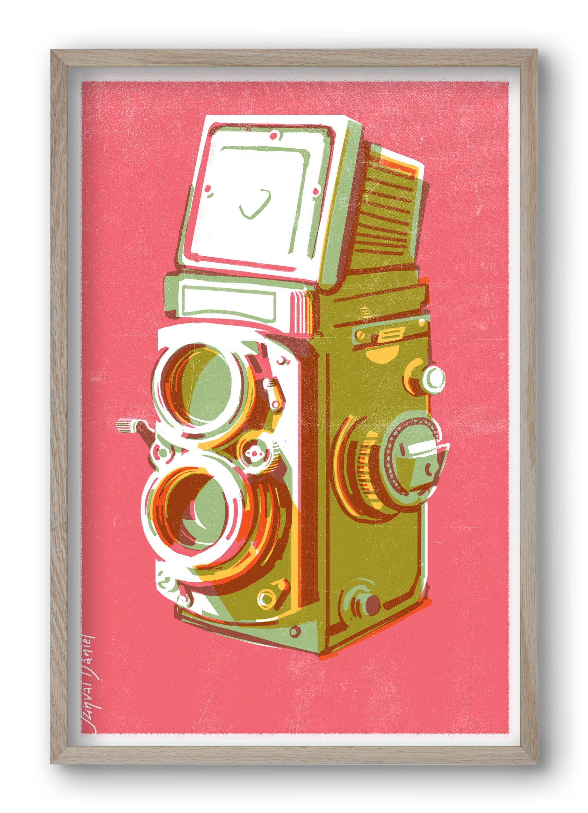 Camera, 40x60 cm (40x60 cm), Tölgy keret