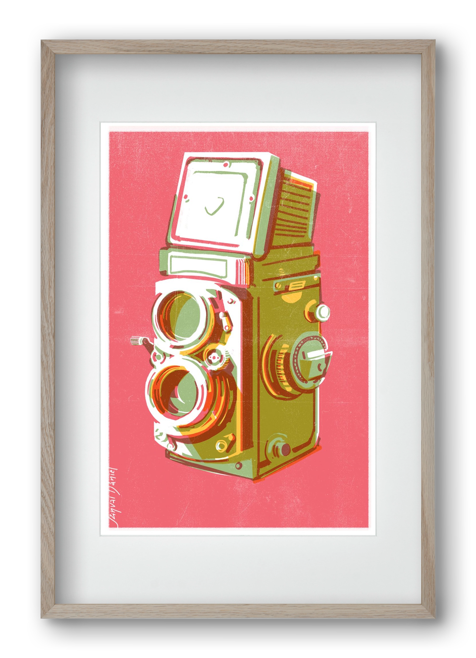 Camera, 40x60 cm (30x45 cm), Tölgy keret, paszpartuval