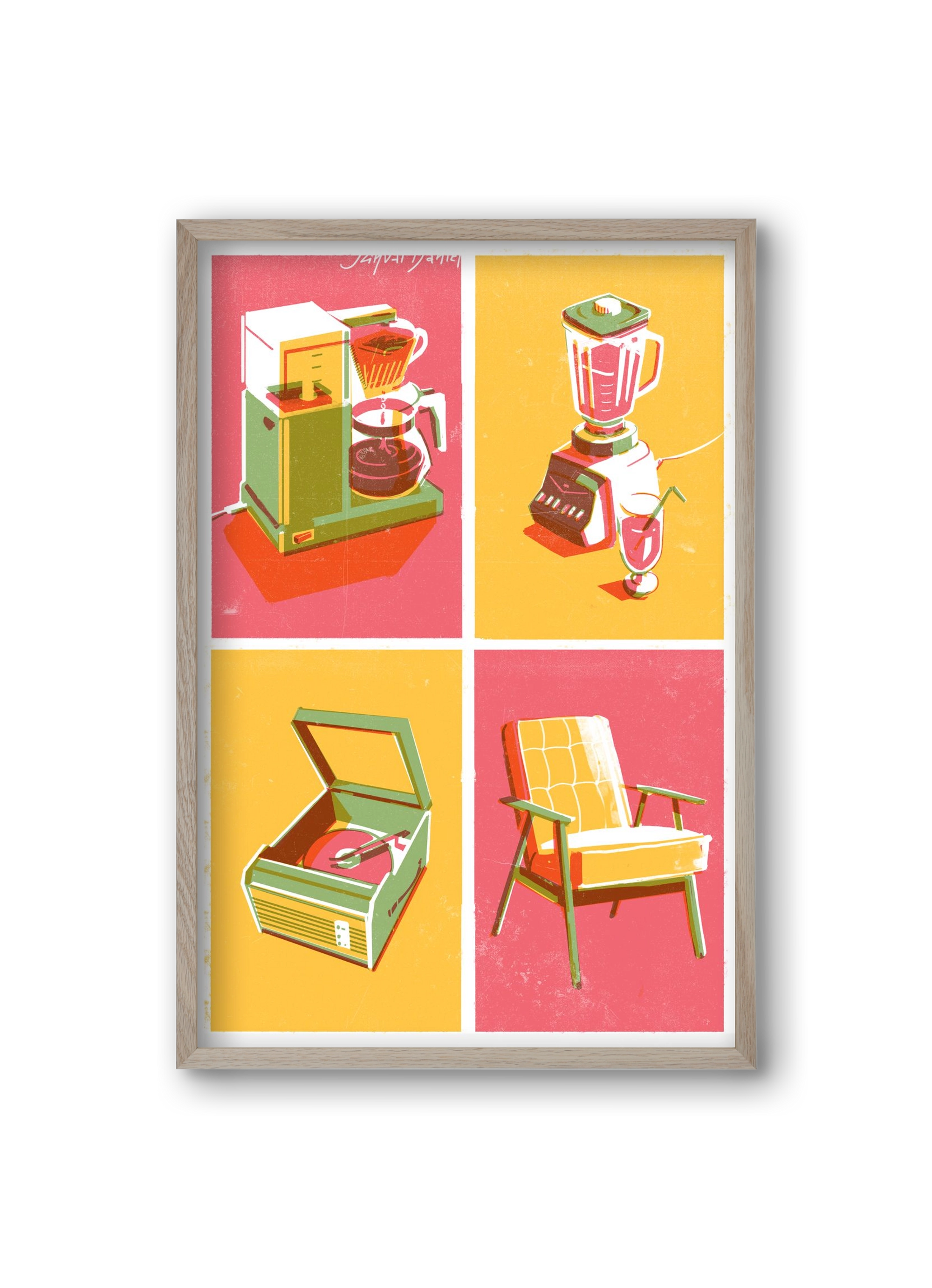 Machines, 20x30 cm (20x30 cm), Tölgy keret