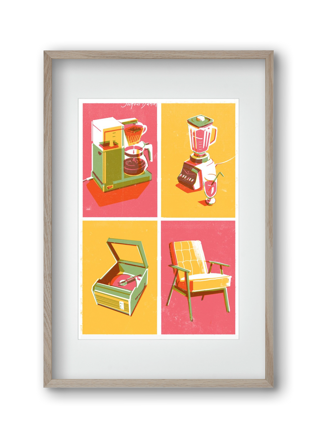 Machines, 30x45 cm (20x30 cm), Tölgy keret, paszpartuval