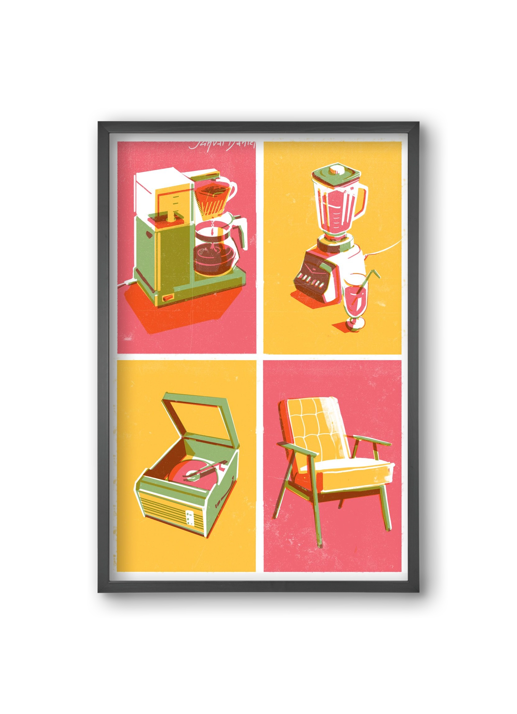 Machines, 20x30 cm (20x30 cm), Fekete keret