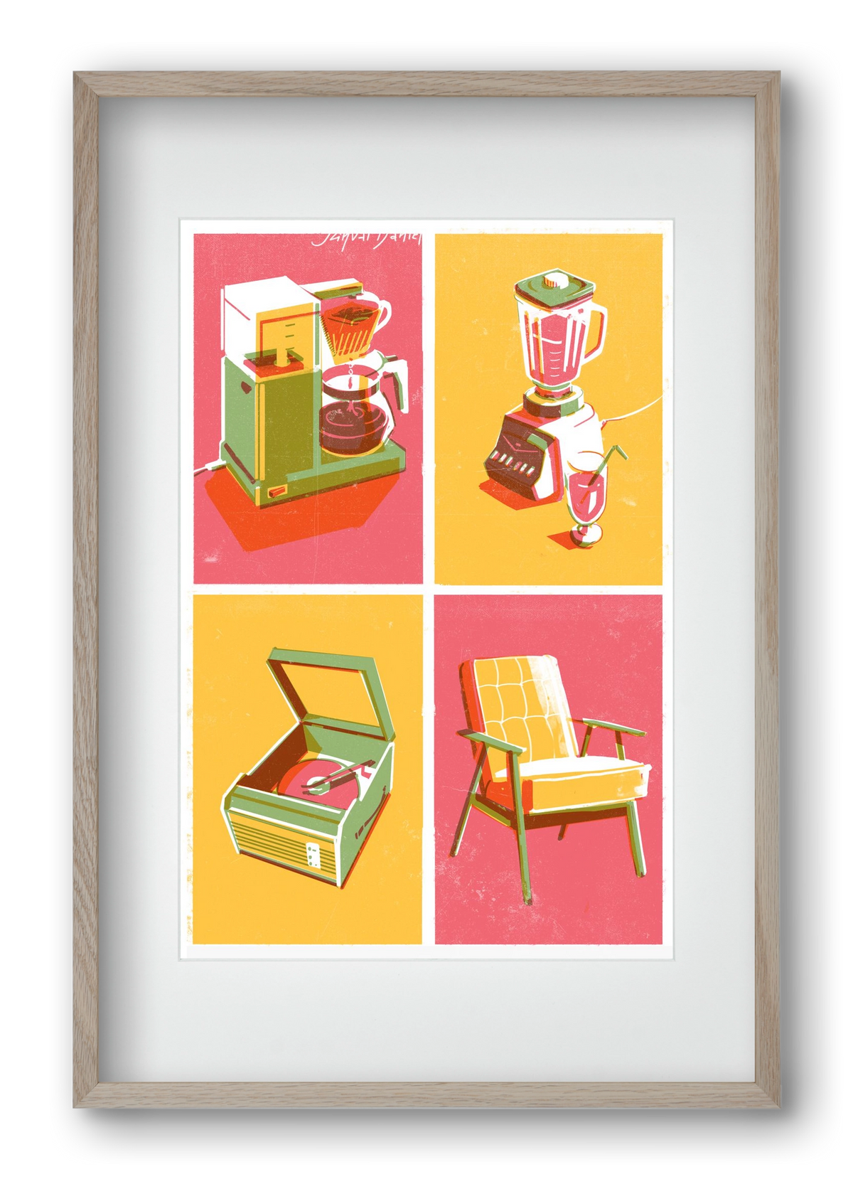 Machines, 40x60 cm (30x45 cm), Tölgy keret, paszpartuval