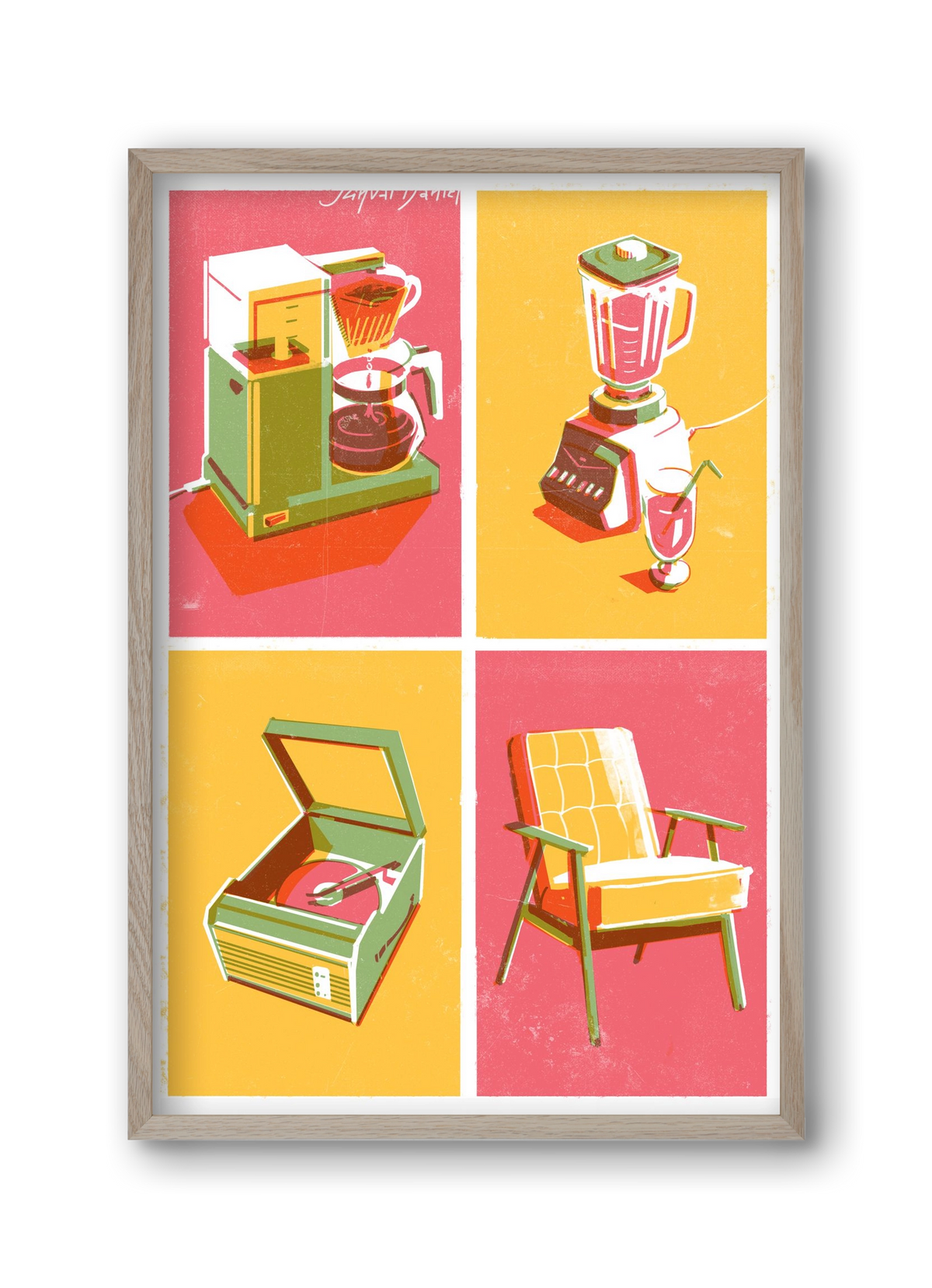 Machines, 30x45 cm (30x45 cm), Tölgy keret