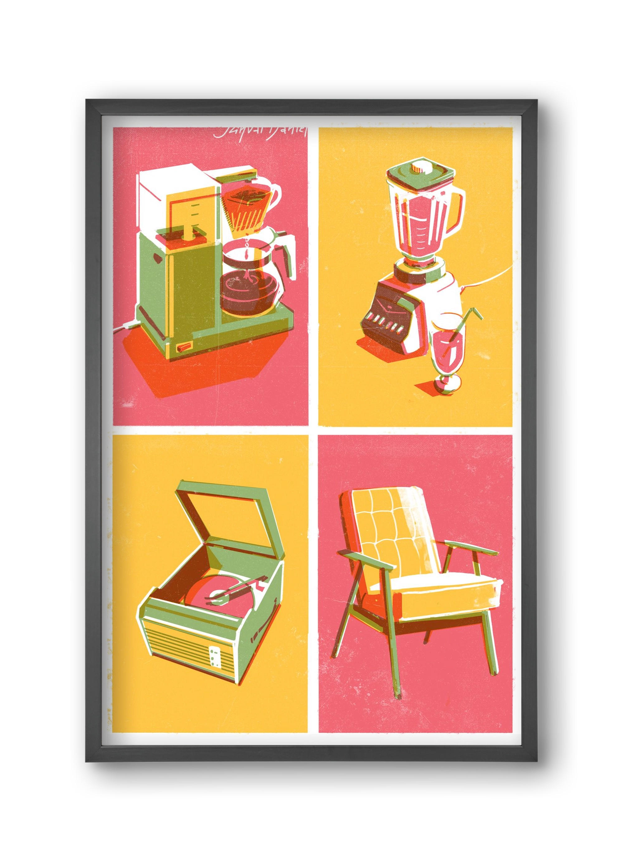 Machines, 30x45 cm (30x45 cm), Fekete keret