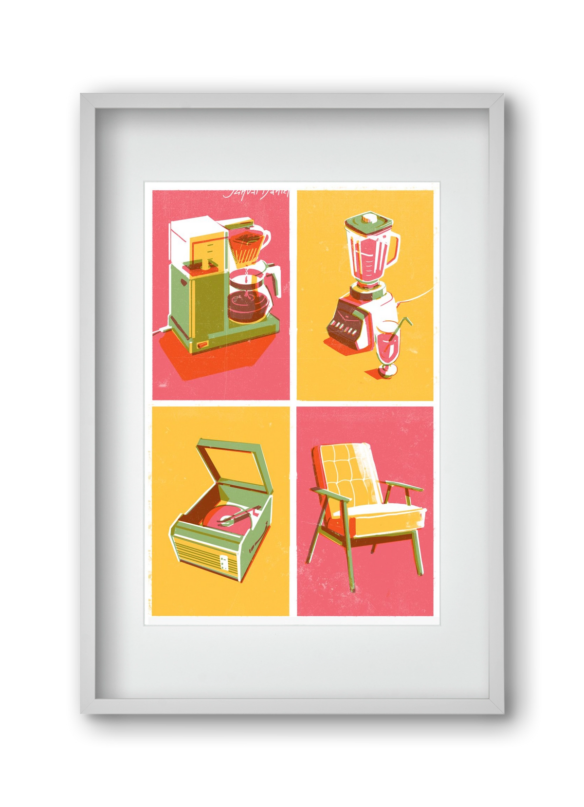 Machines, 30x45 cm (20x30 cm), Fehér keret, paszpartuval