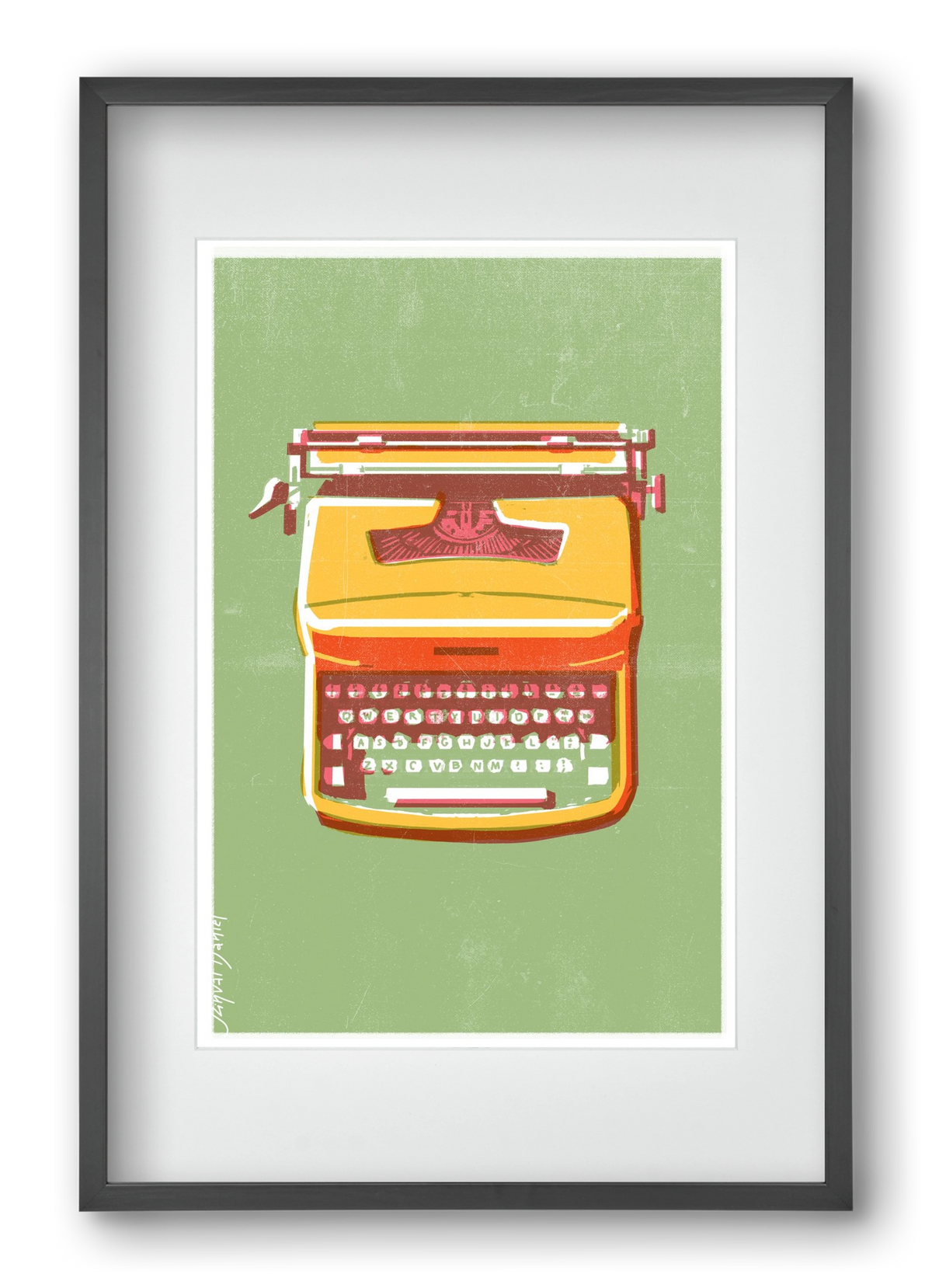Typewriter, 40x60 cm (30x45 cm), Fekete keret, paszpartuval