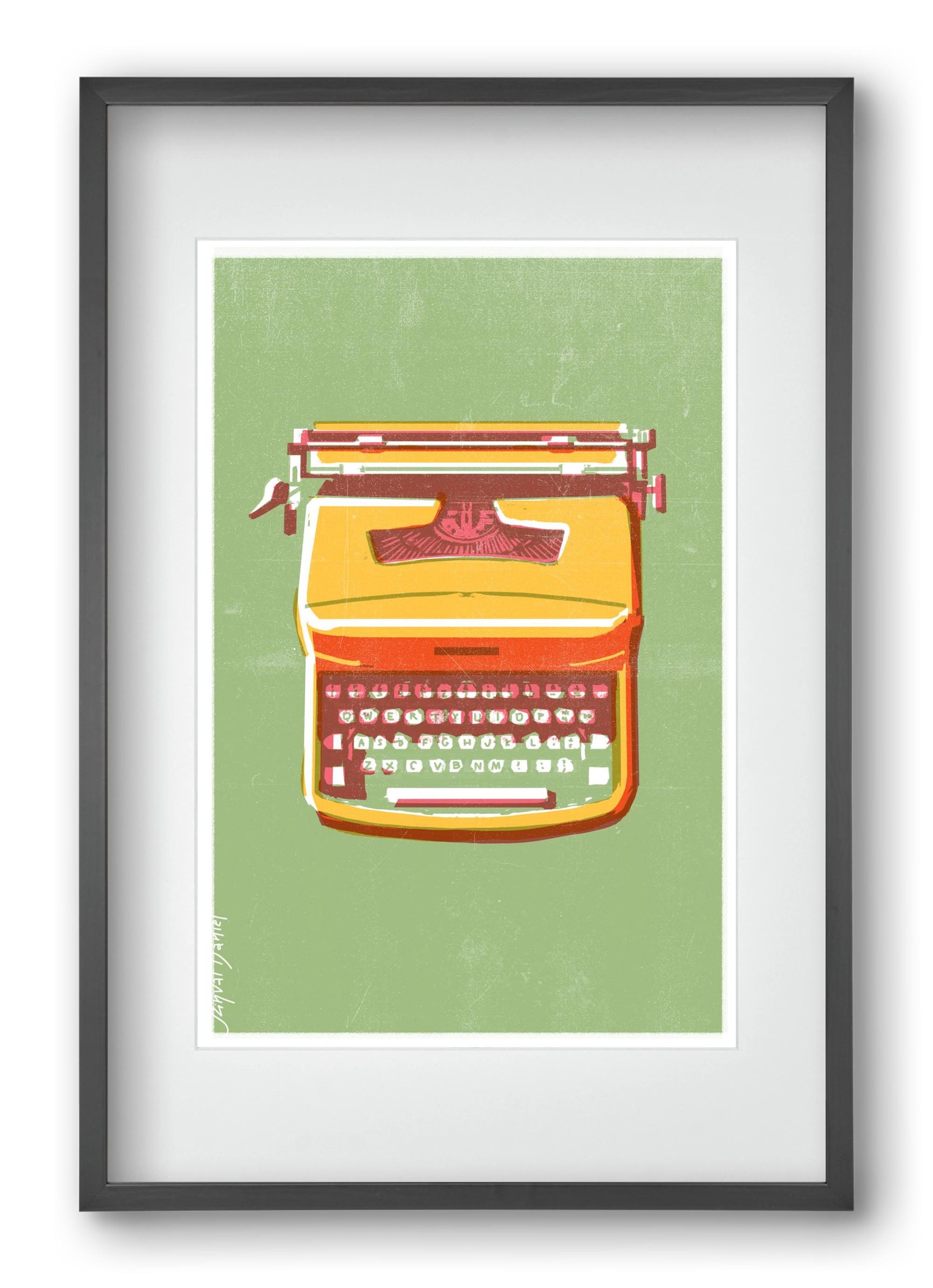 Typewriter, 40x60 cm (30x45 cm), Fekete keret, paszpartuval
