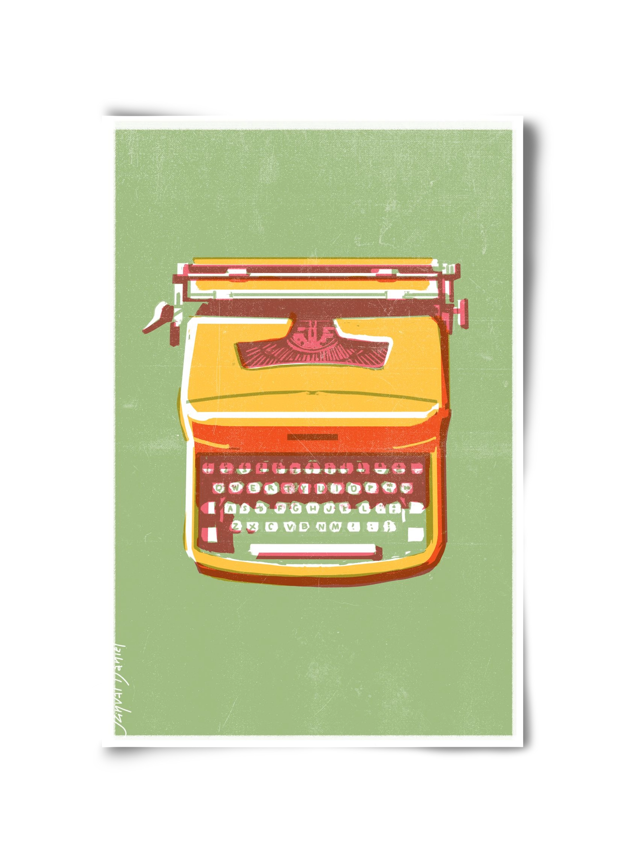 Typewriter, 30x45 cm, Keret nélkül