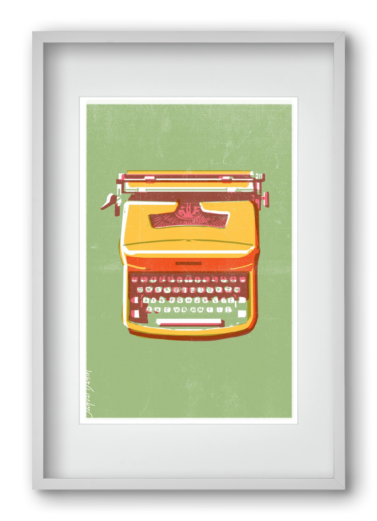 Typewriter, 40x60 cm (30x45 cm), Fehér keret, paszpartuval