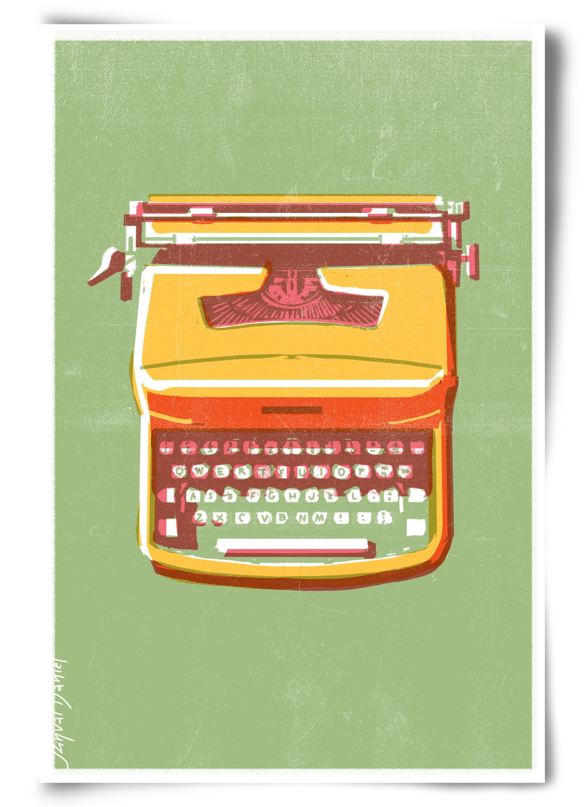 Typewriter, 60x90 cm, Keret nélkül
